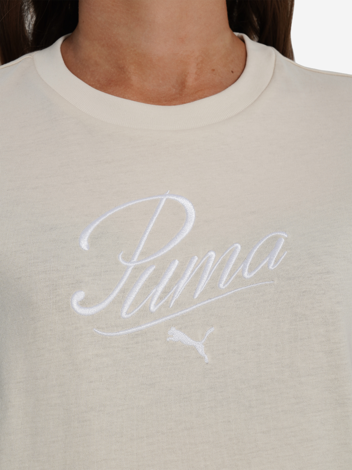 фото Футболка для девочек puma script, бежевый