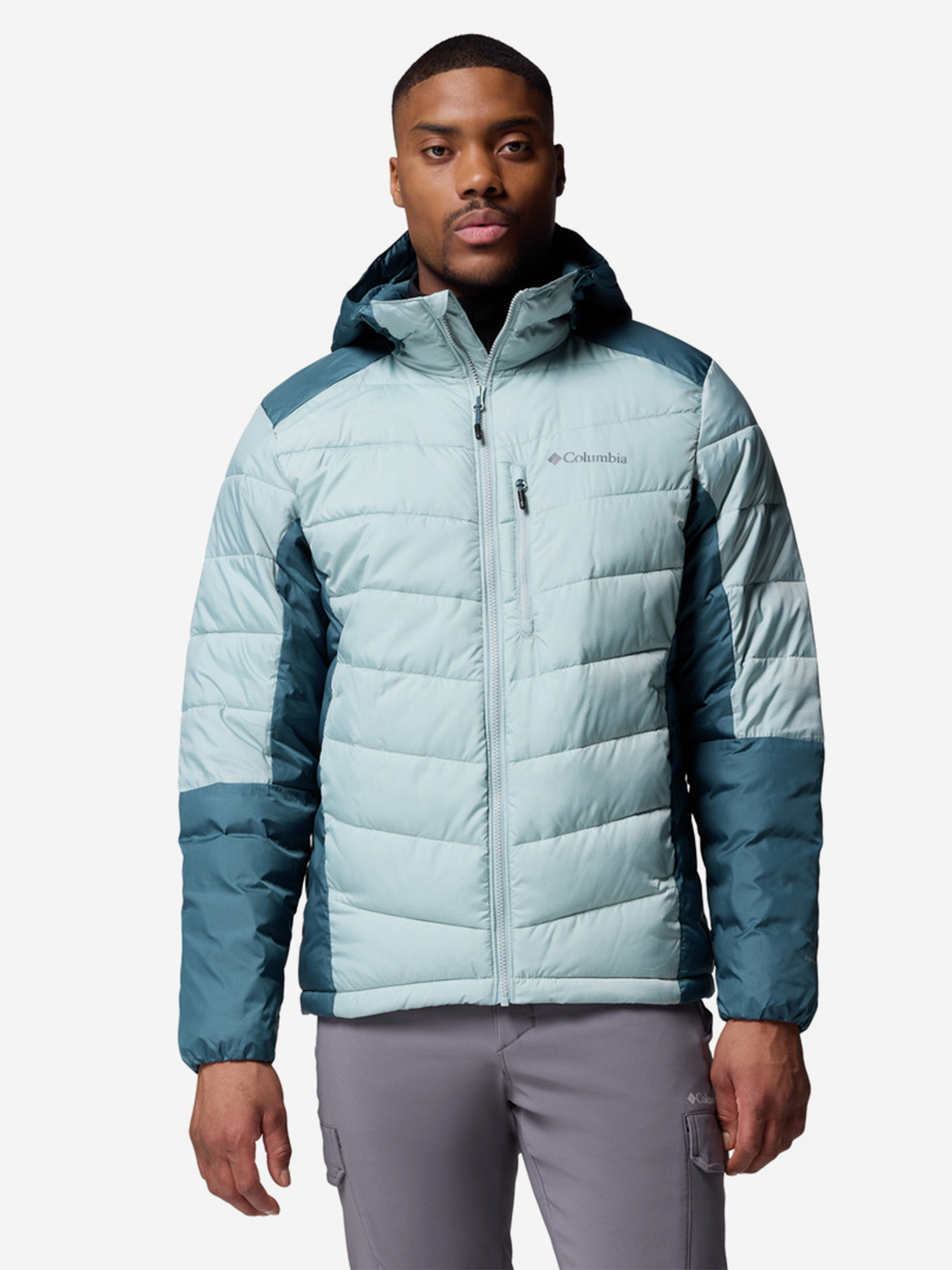 фото Куртка утепленная мужская columbia labyrinth loop ii hooded jacket, голубой