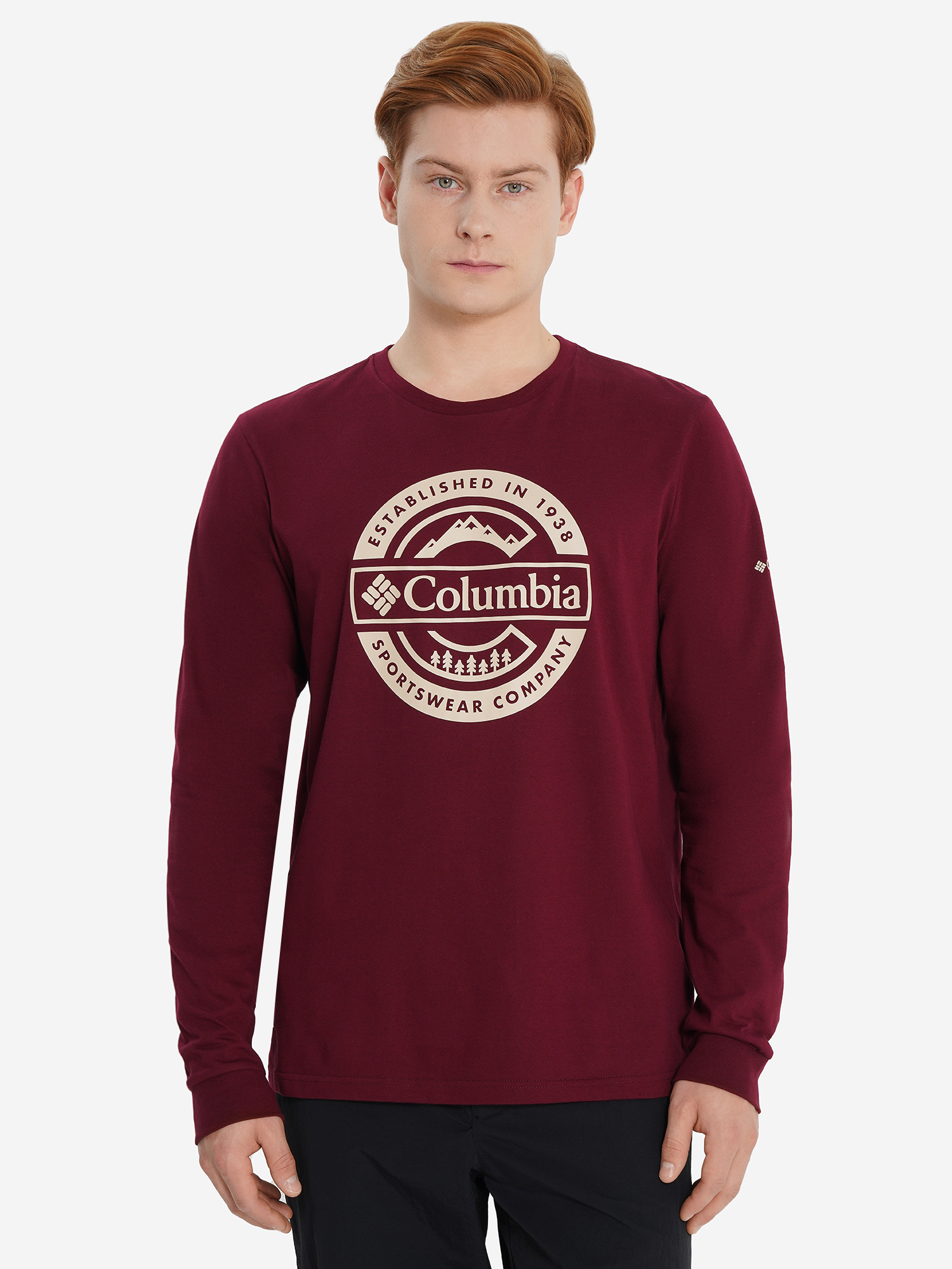 фото Лонгслив мужской columbia csc seasonal logo ls tee, красный
