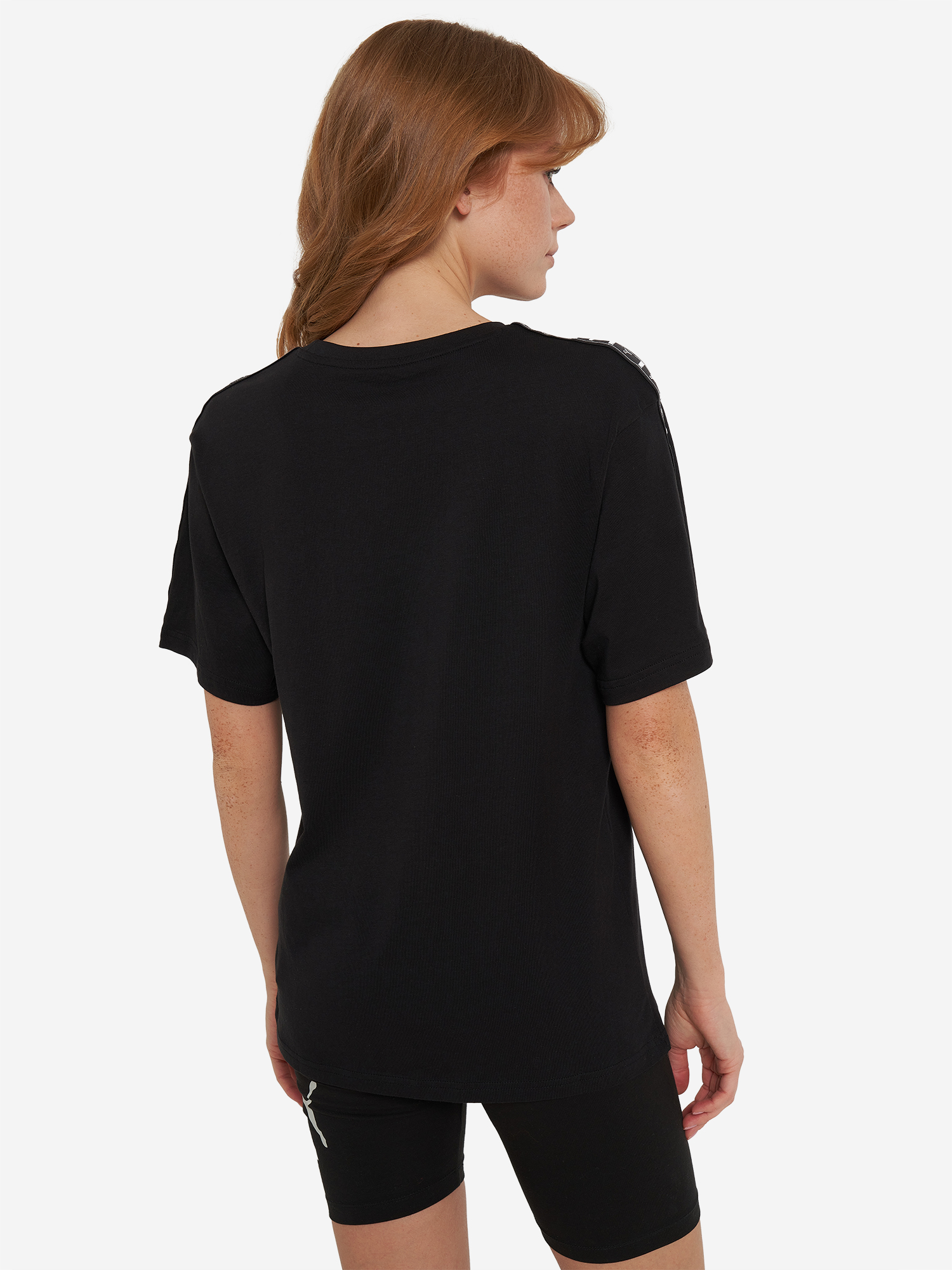 фото Футболка женская puma ess tape relaxed, черный
