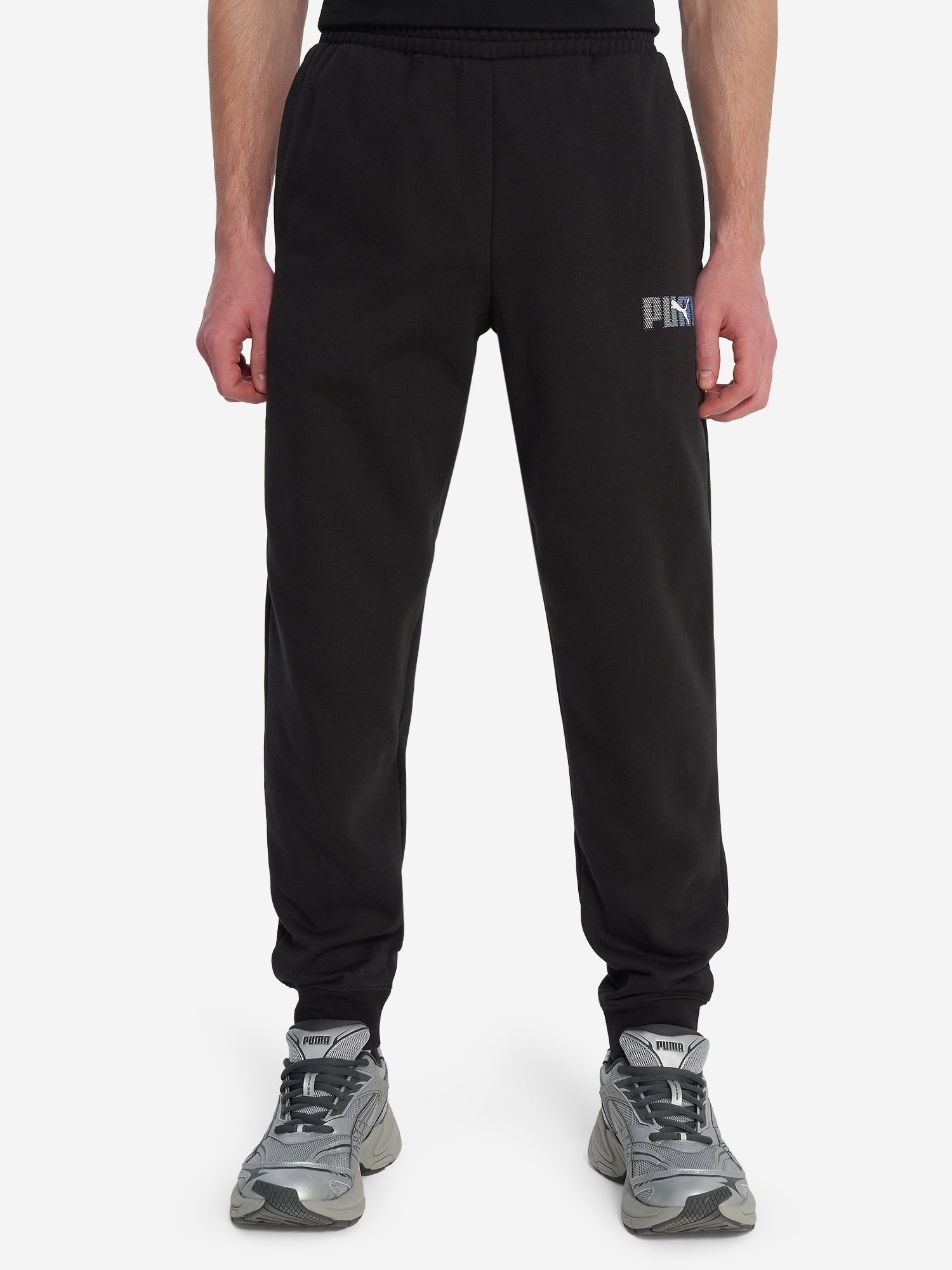 фото Брюки мужские puma ess logo lab, черный