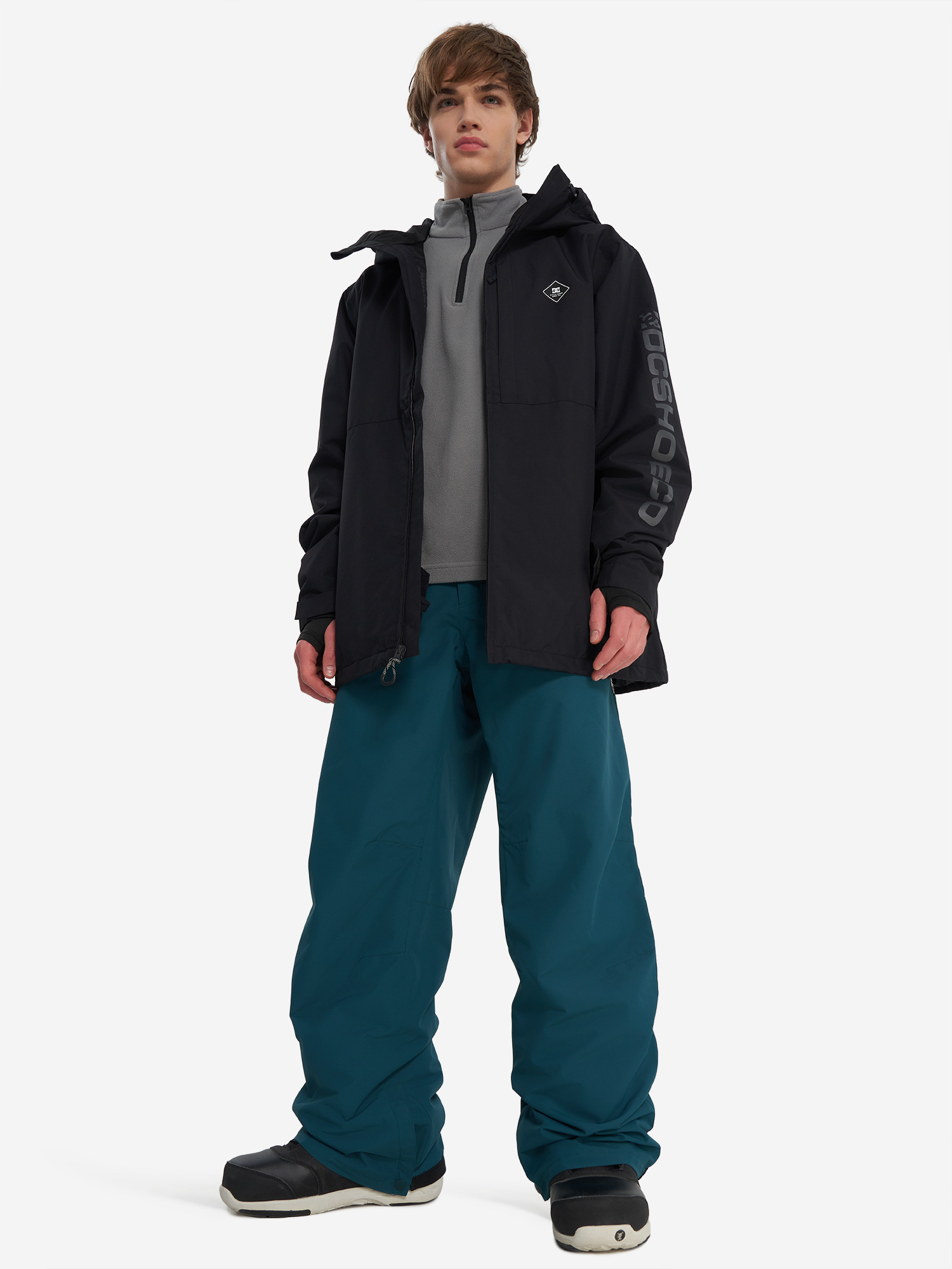фото Брюки утепленные мужские dc shoes snow chino, зеленый