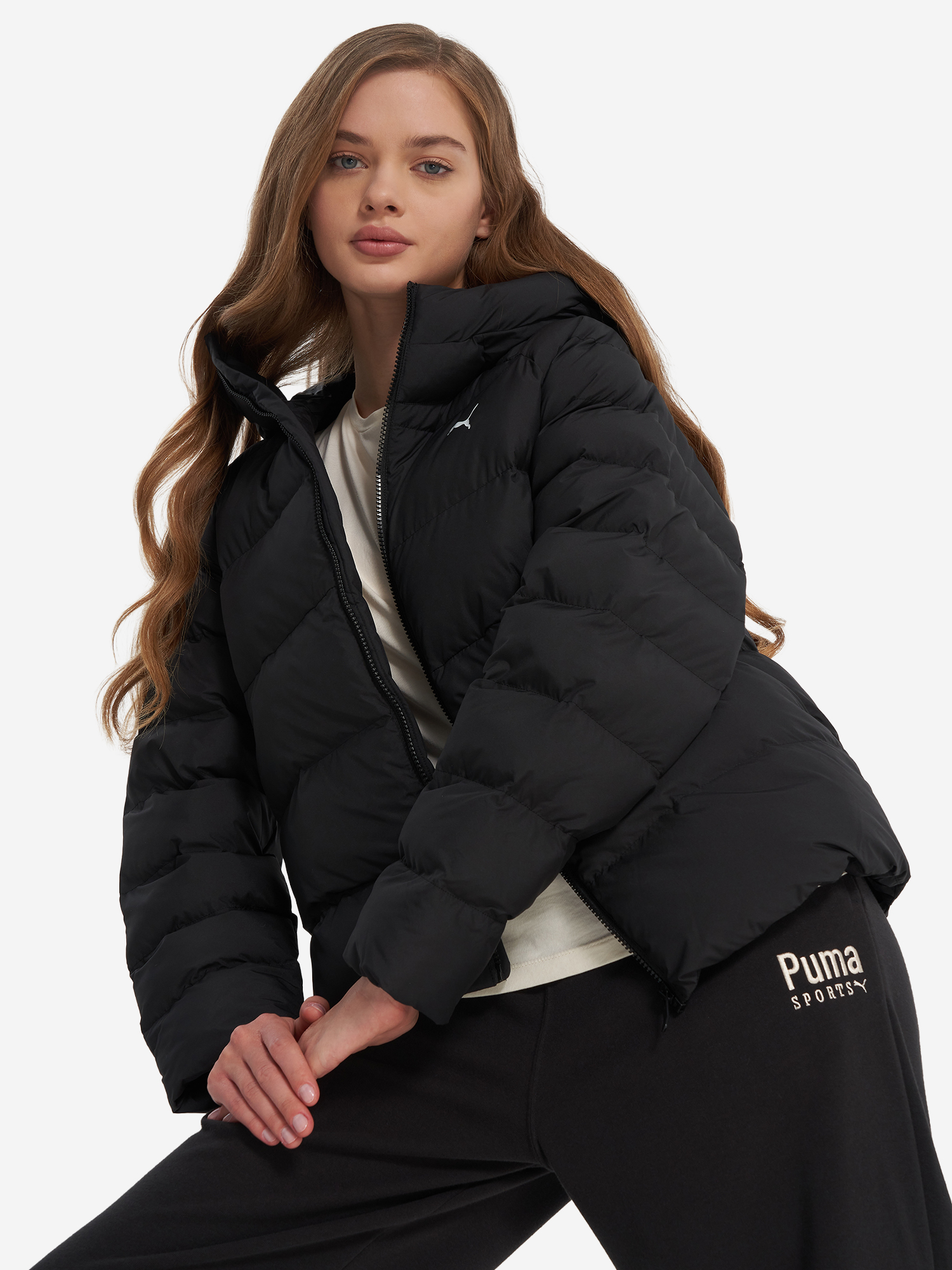 фото Пуховик женский puma, черный
