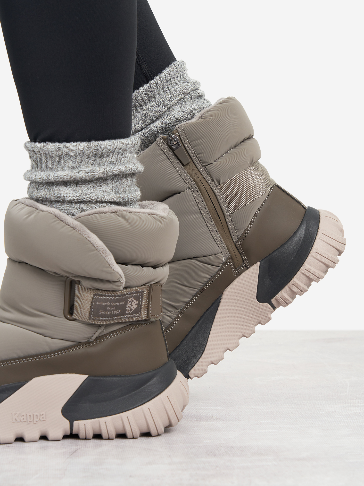 фото Кроссовки утепленные женские kappa giusto mid puffy, серый