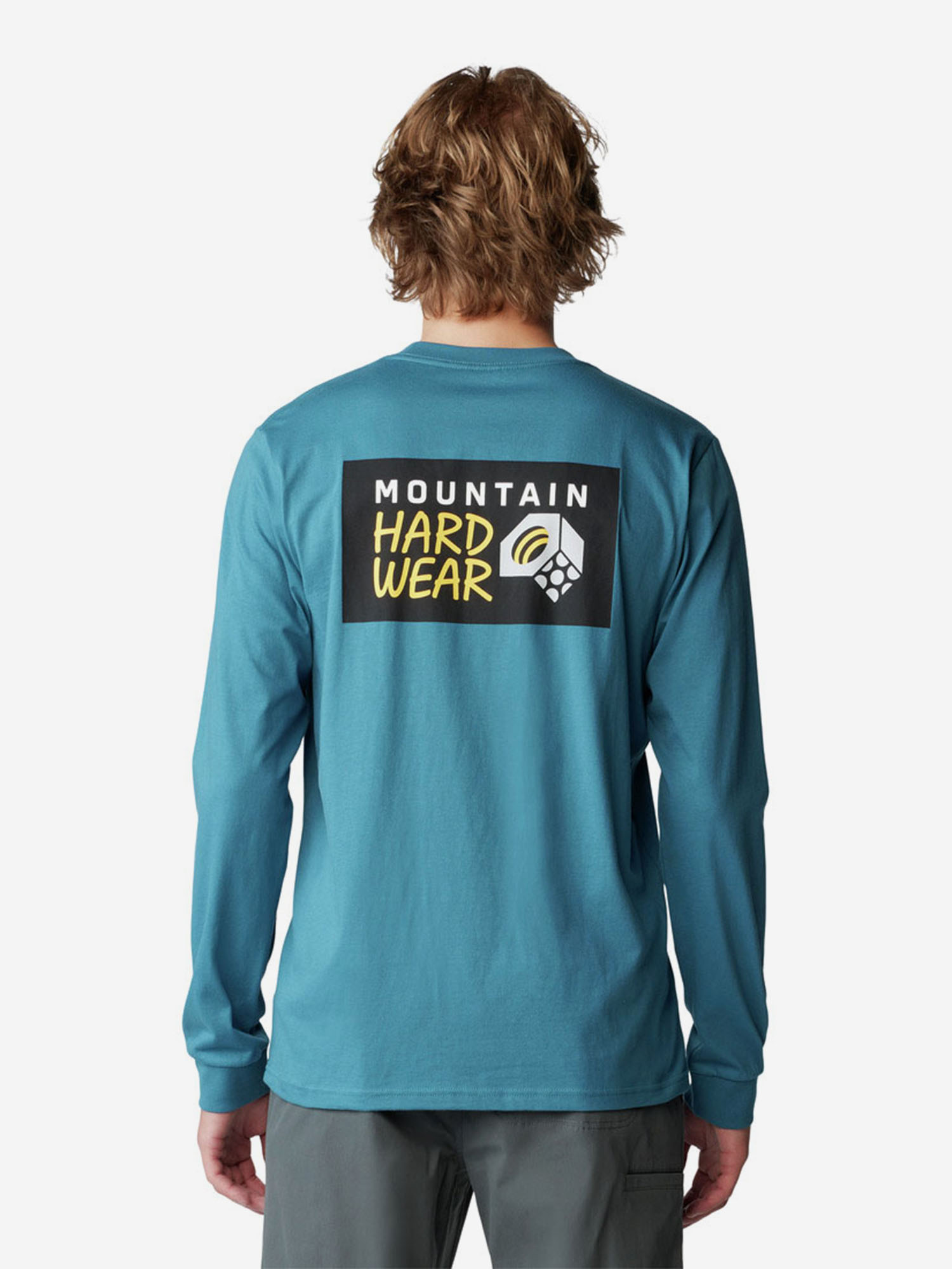 фото Лонгслив мужской mountain hardwear box logo, голубой
