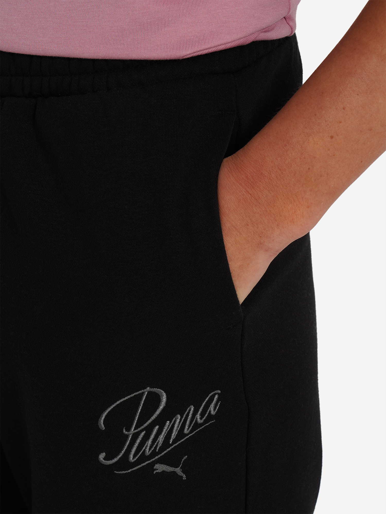 фото Брюки для девочек puma script, черный