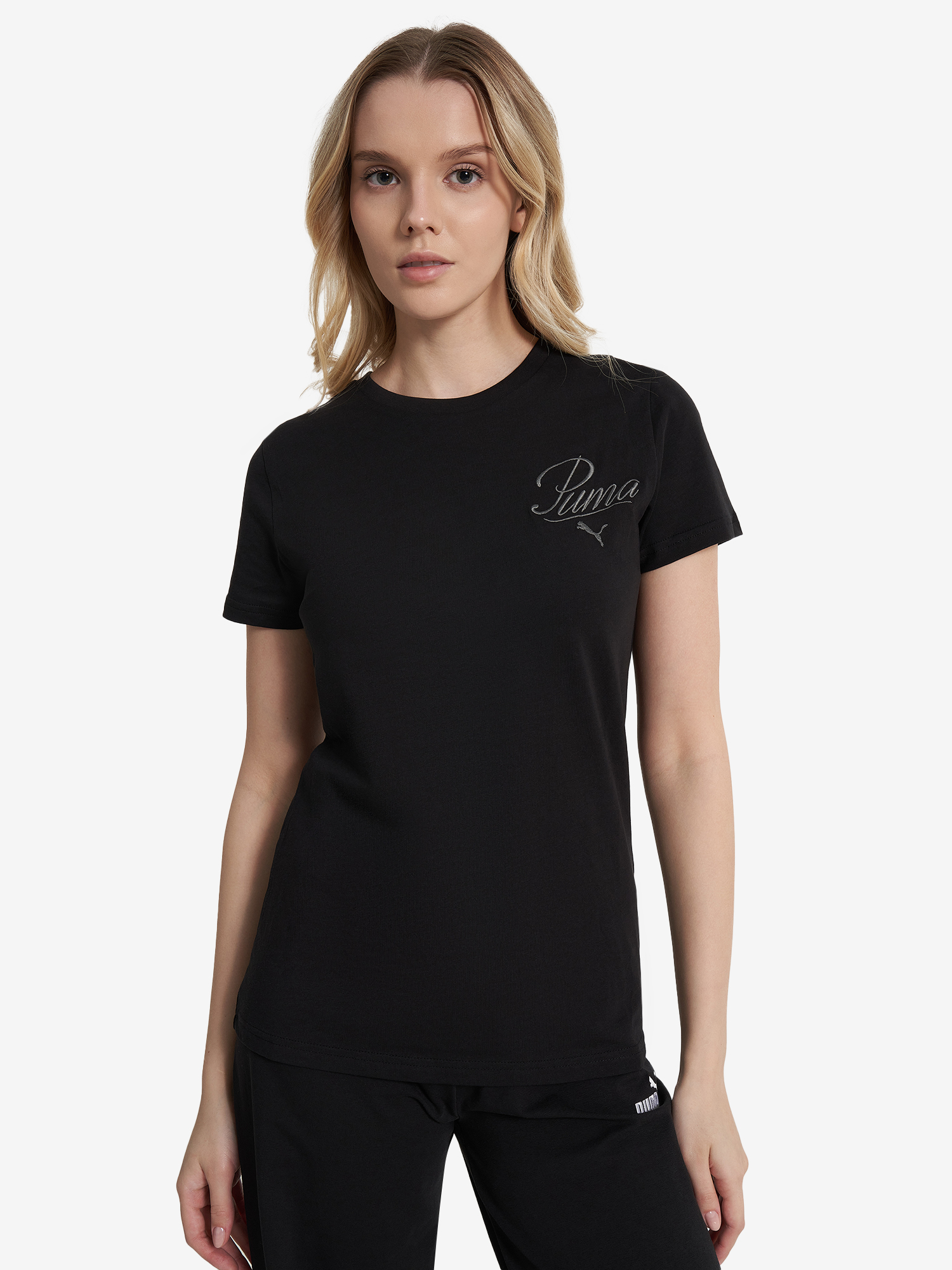 фото Футболка женская puma ess script, черный