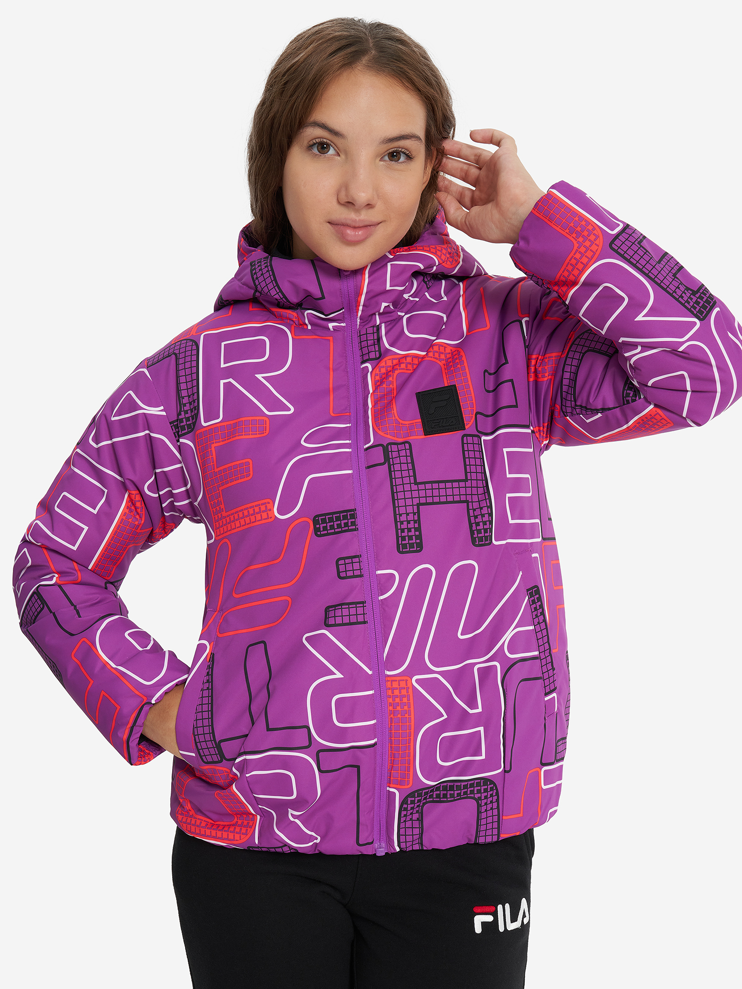 фото Куртка утепленная для девочек fila, фиолетовый
