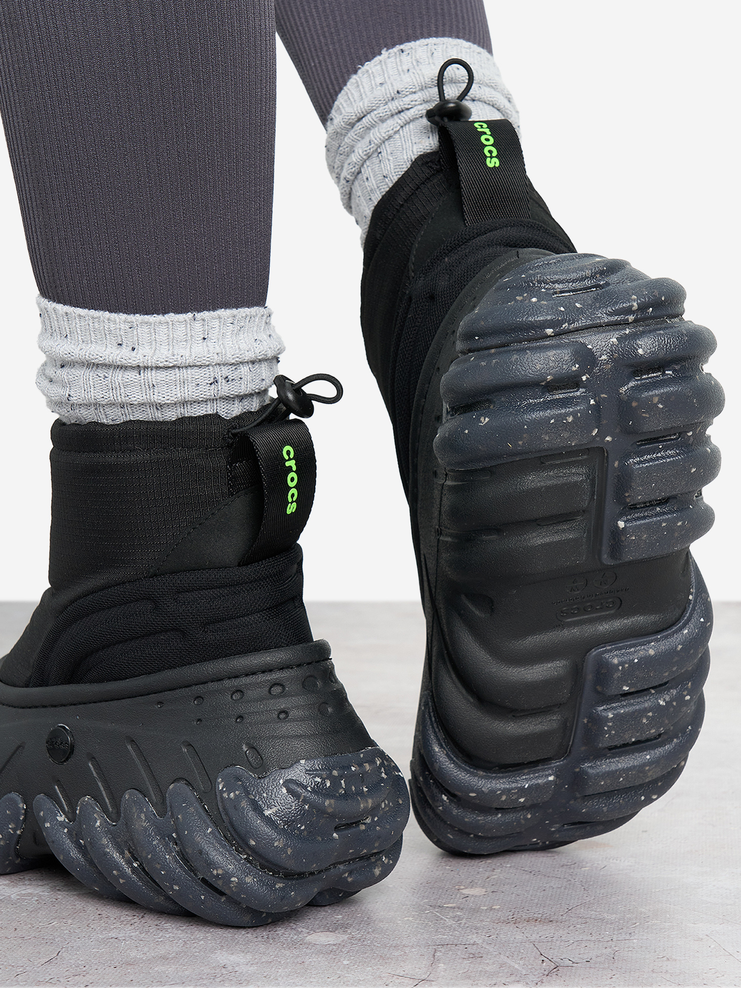фото Ботинки утепленные crocs echo boot z shield, черный