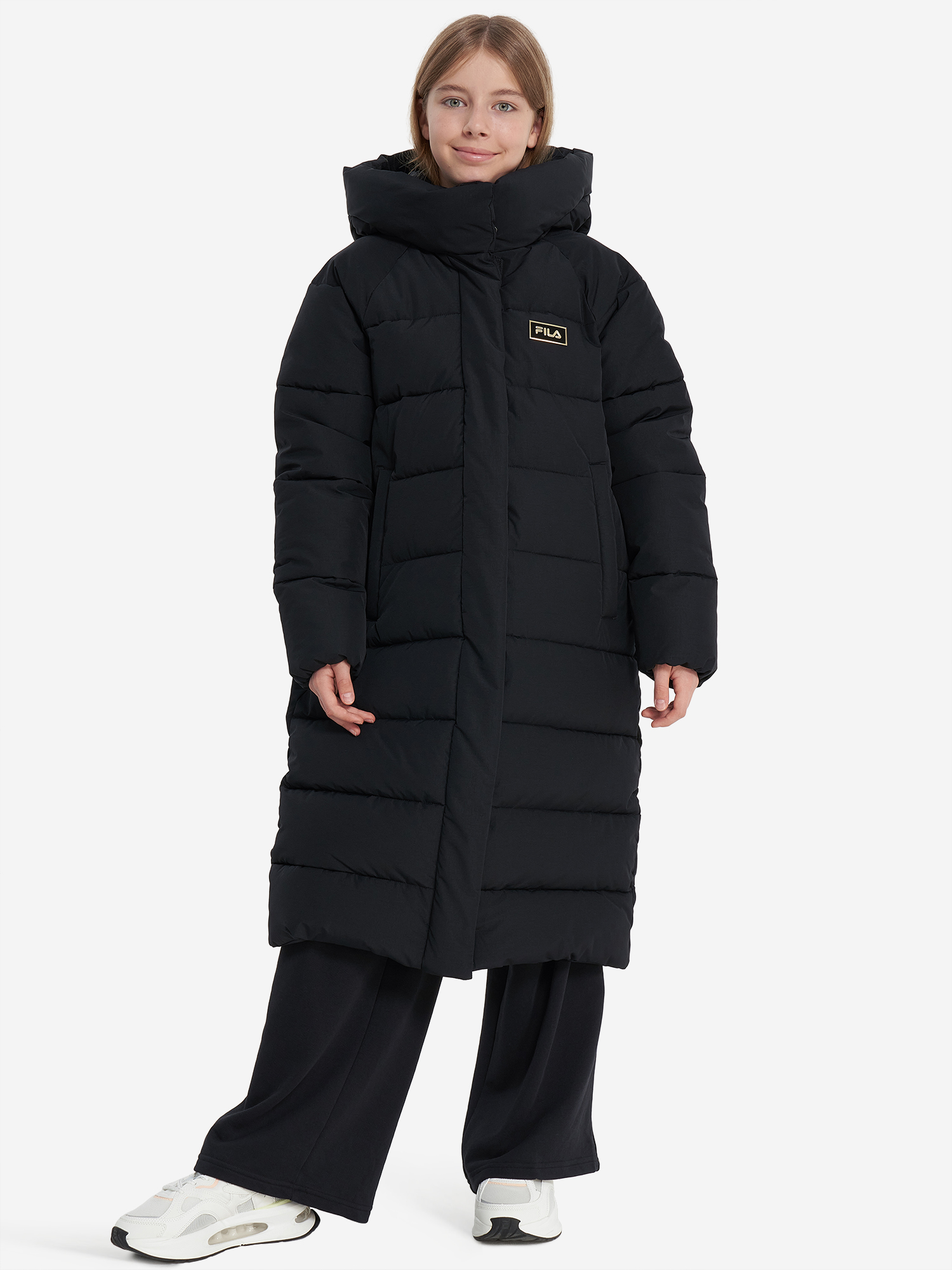фото Пальто утепленное для девочек fila, черный