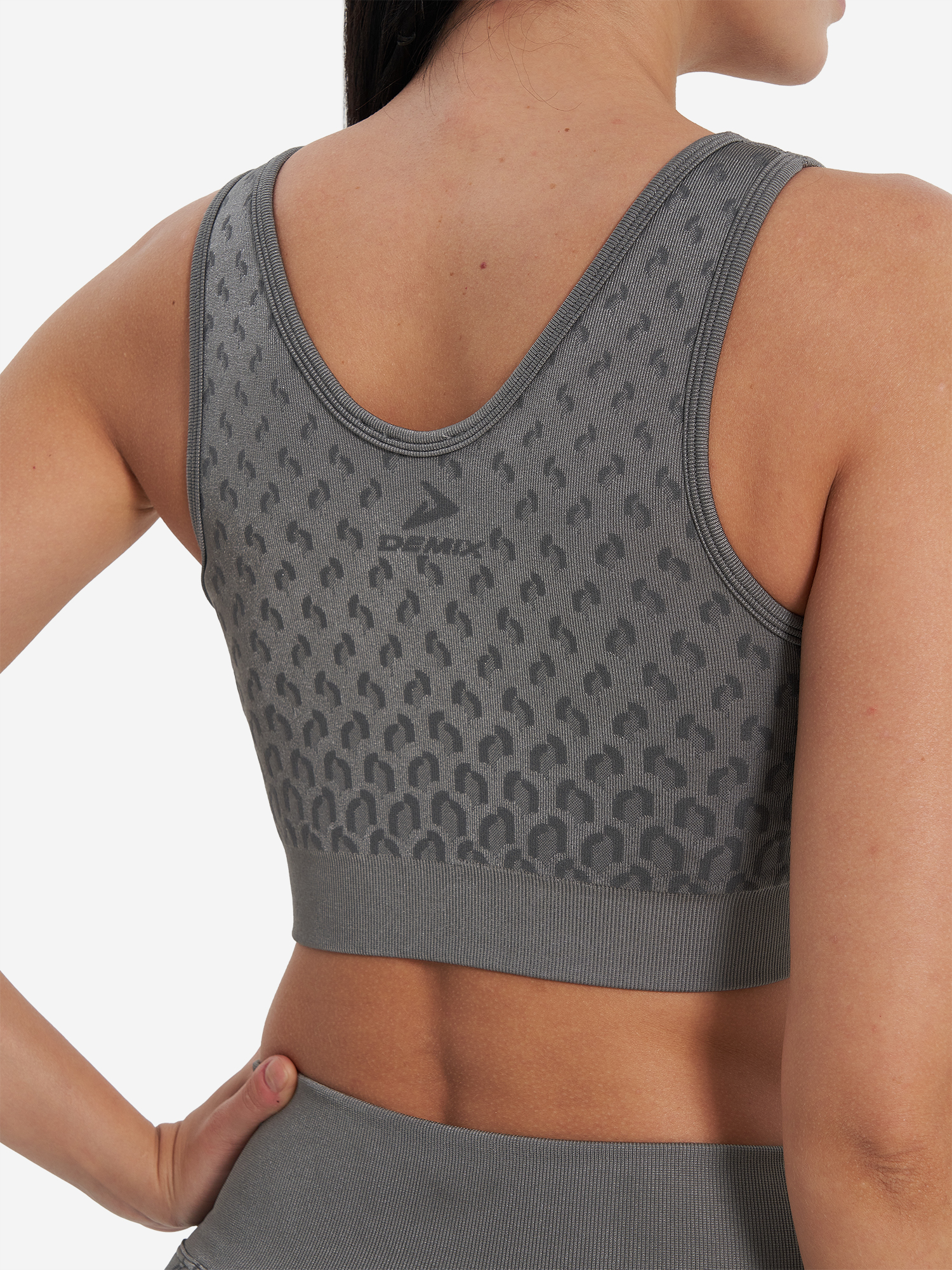 фото Топ бра спортивный demix highflow seamless longline, серый