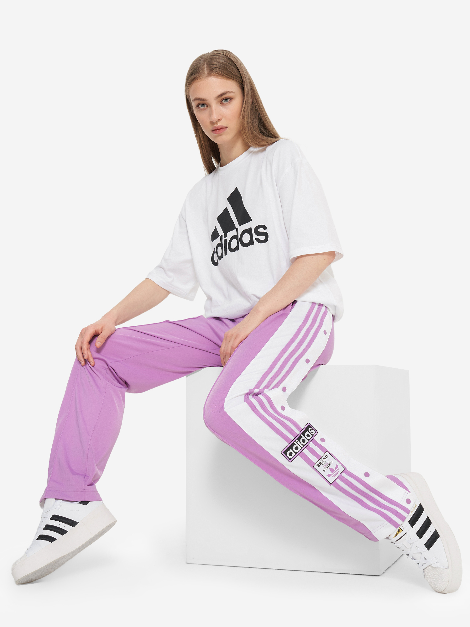 фото Брюки женские adidas, розовый