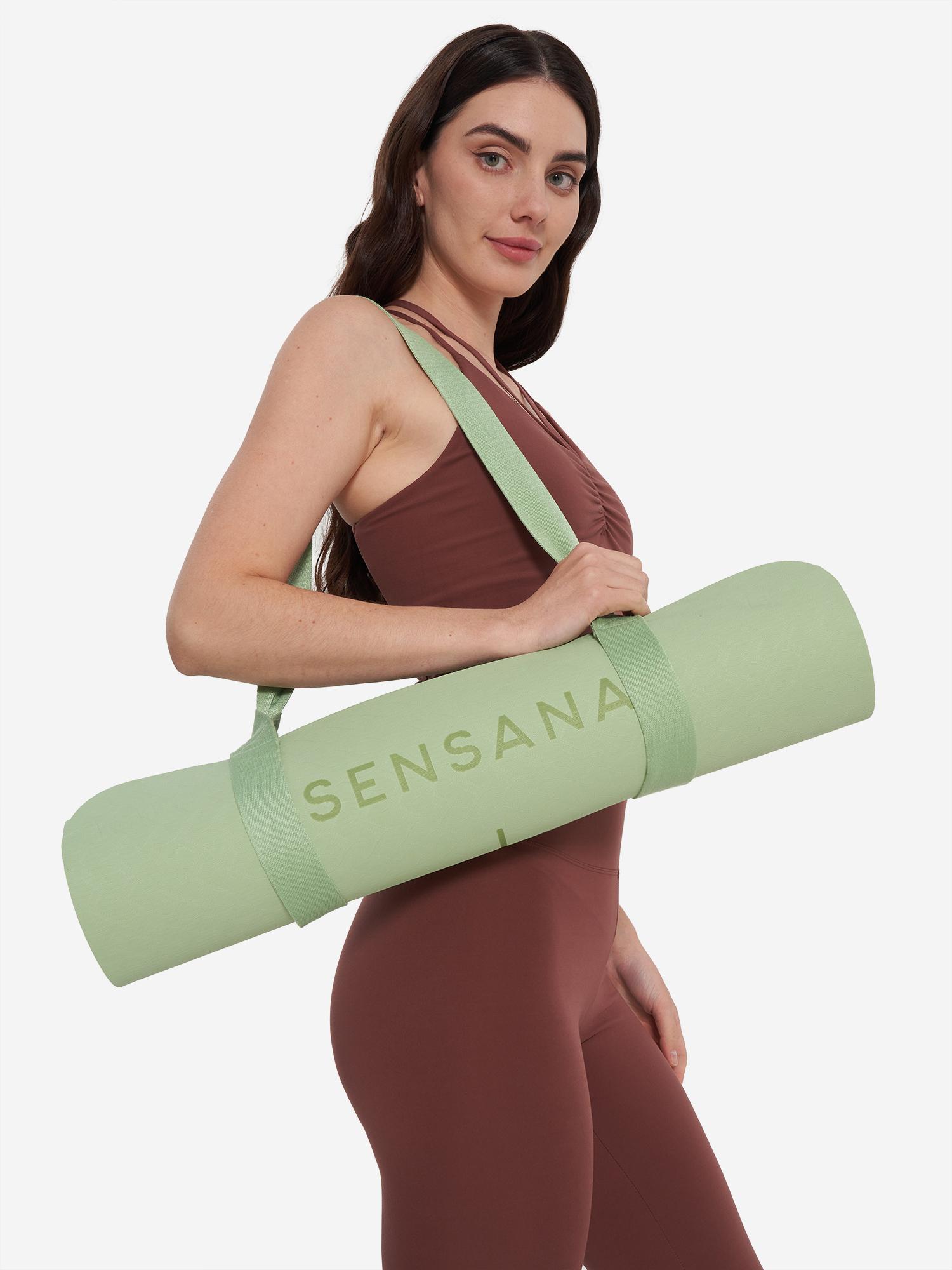 фото Коврик для йоги sensana, зеленый