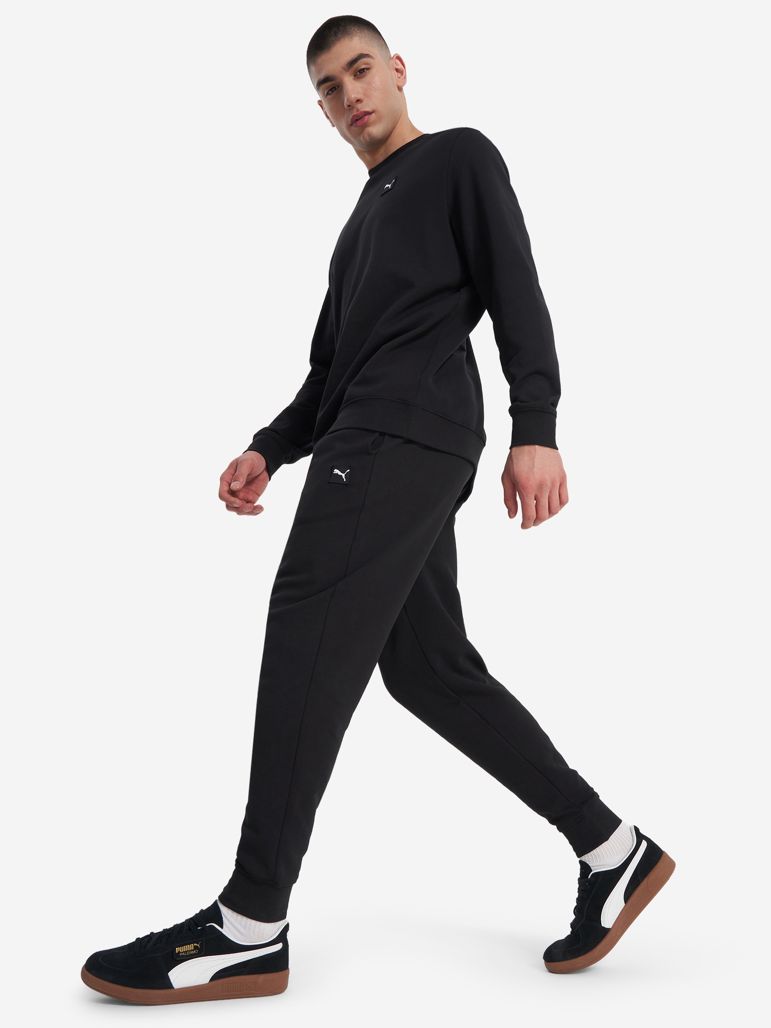 фото Брюки флисовые мужские puma ess elevated, черный
