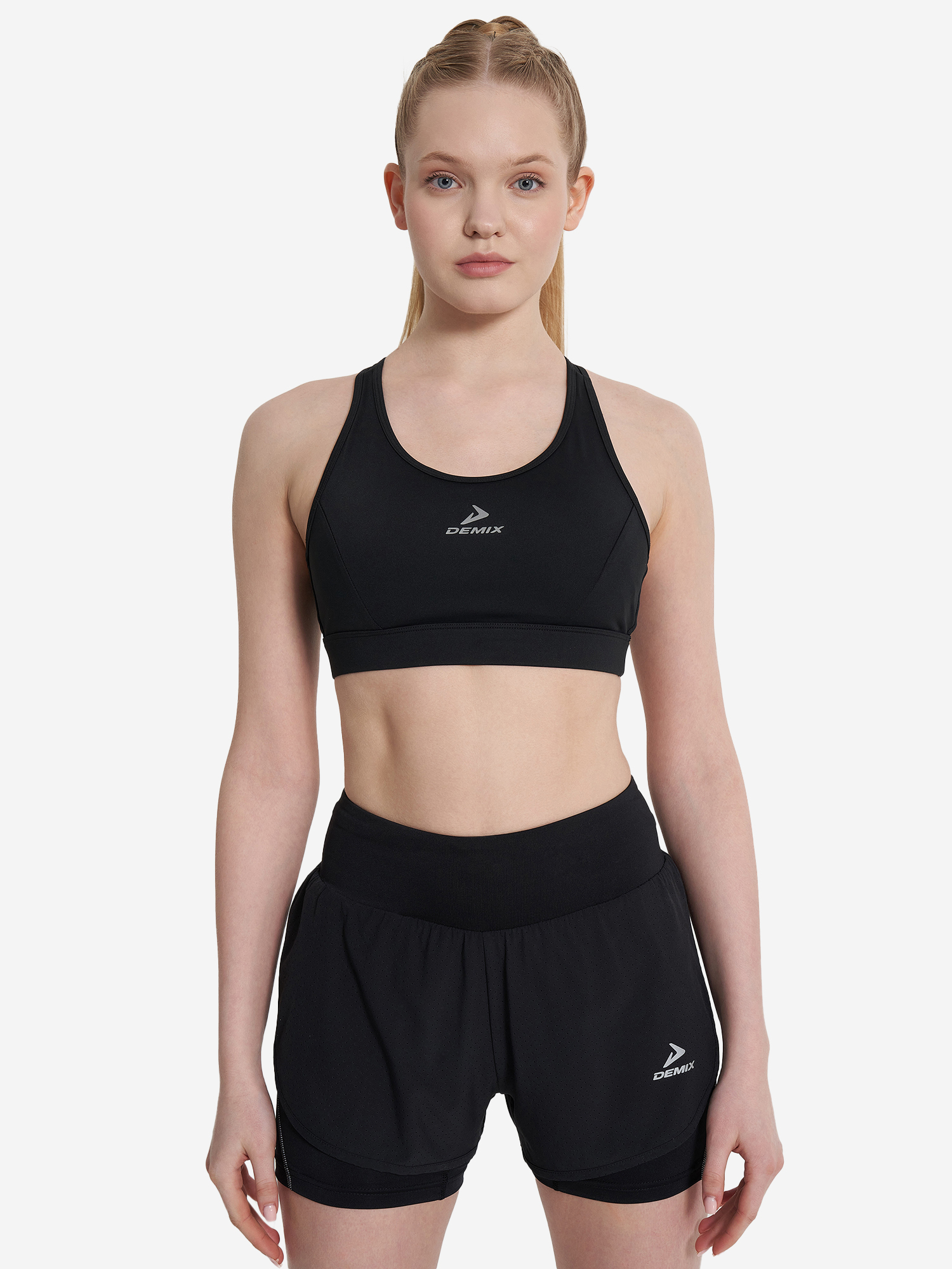 фото Топ бра спортивный demix activemove urban mesh back, черный