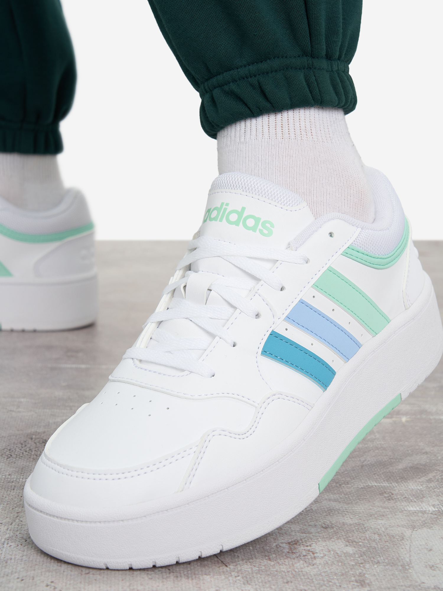 фото Кеды женские adidas hoops 3.0 bold, голубой