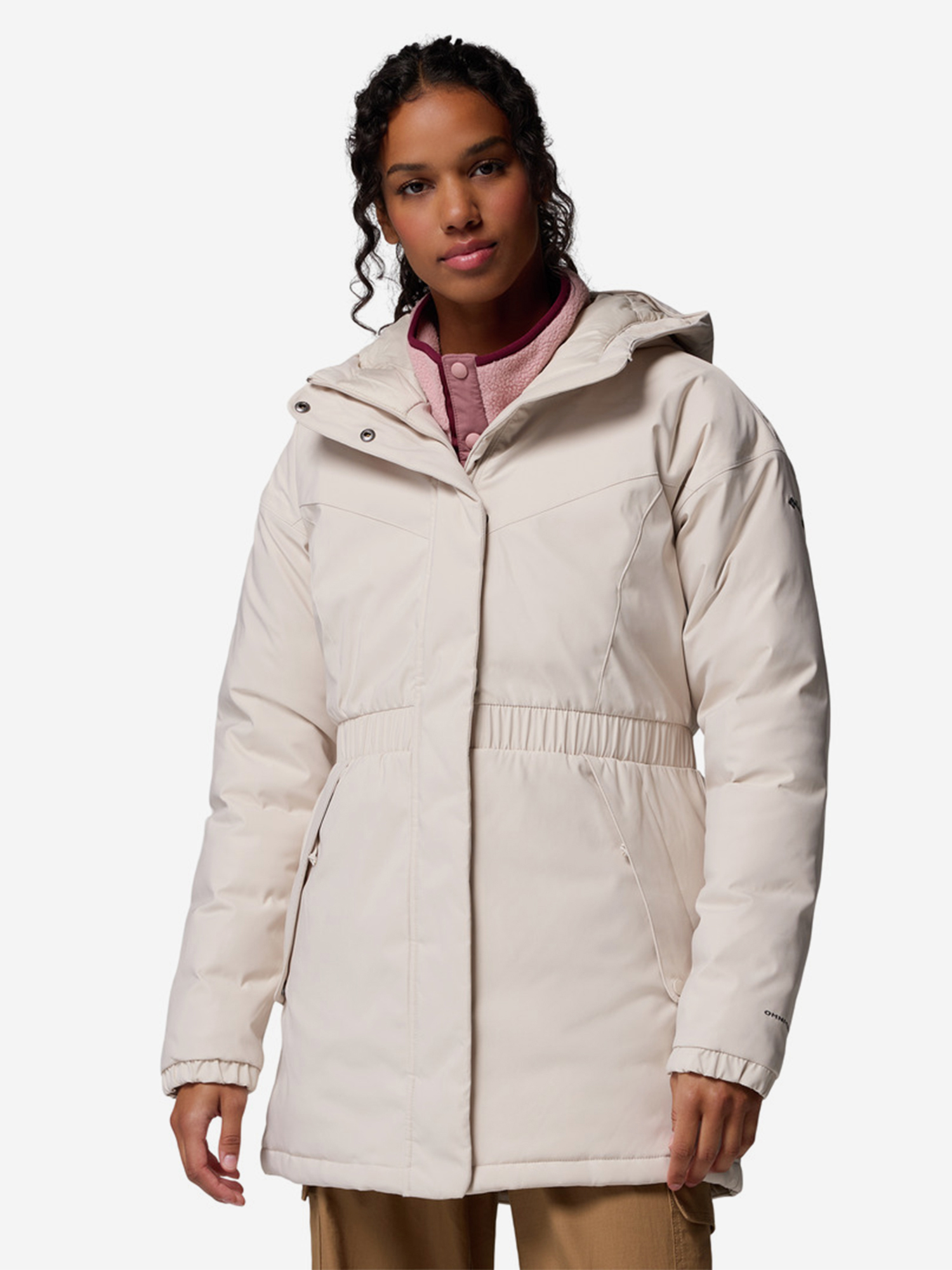фото Парка женская columbia kennedy meadows mid down parka, бежевый