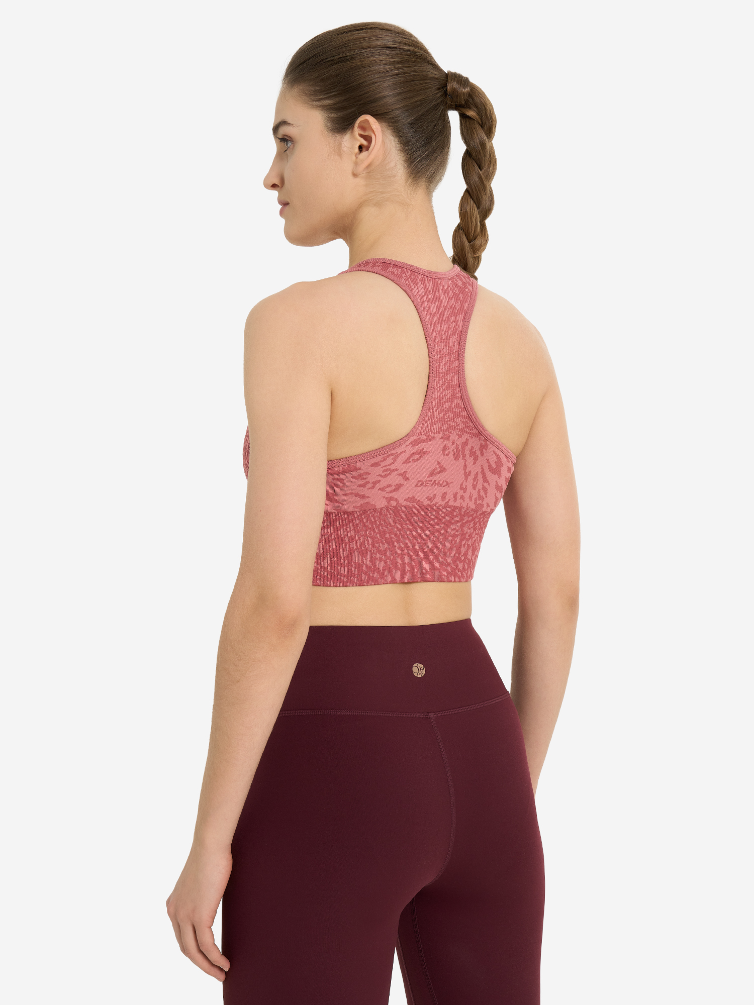 фото Топ бра спортивный demix highflow yoga seamless longline, розовый