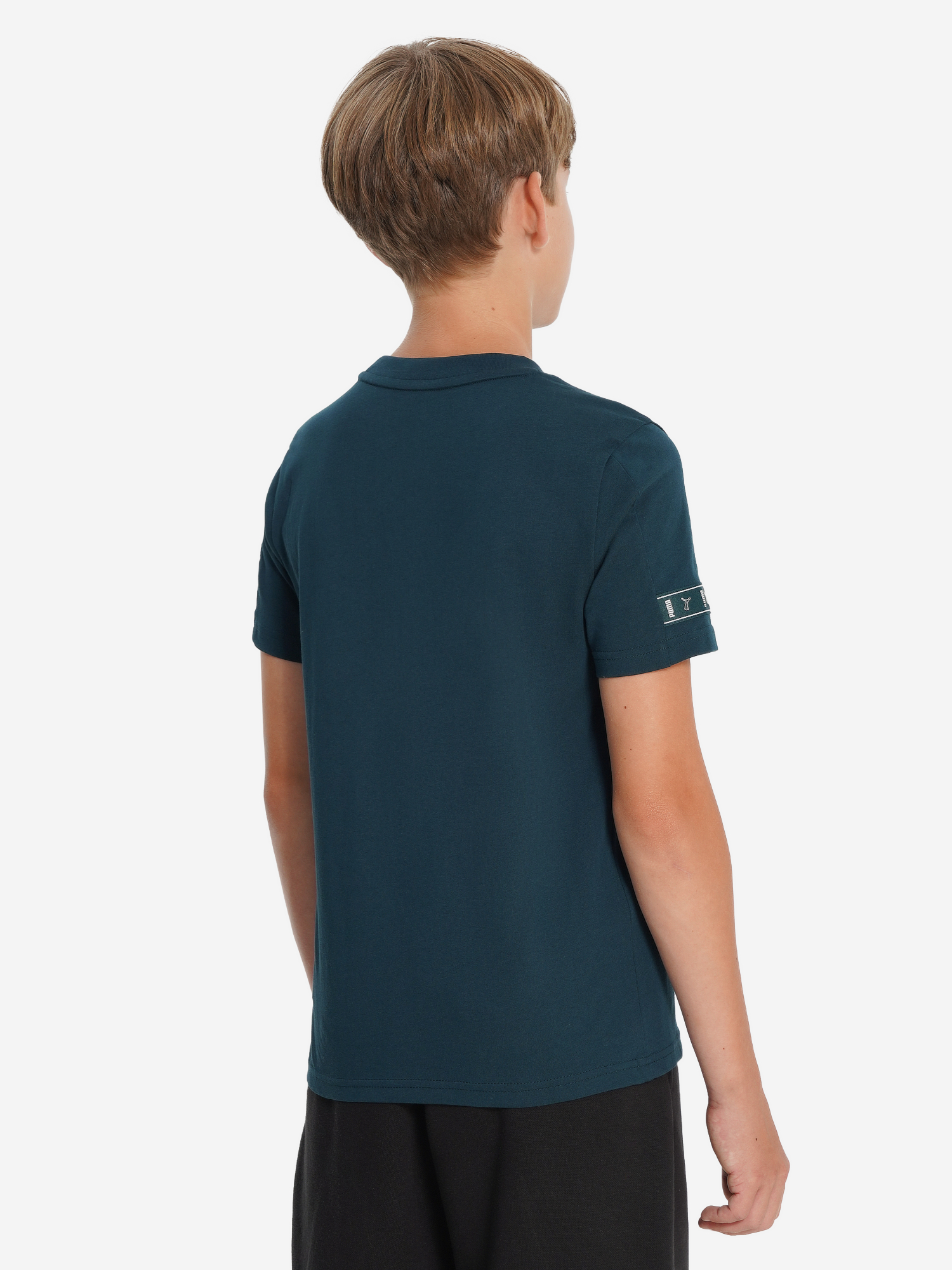 фото Футболка для мальчиков puma tape layout, зеленый
