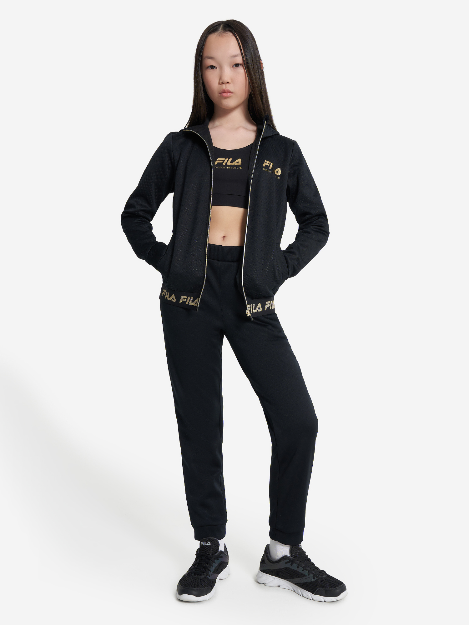 фото Толстовка для девочек fila, черный