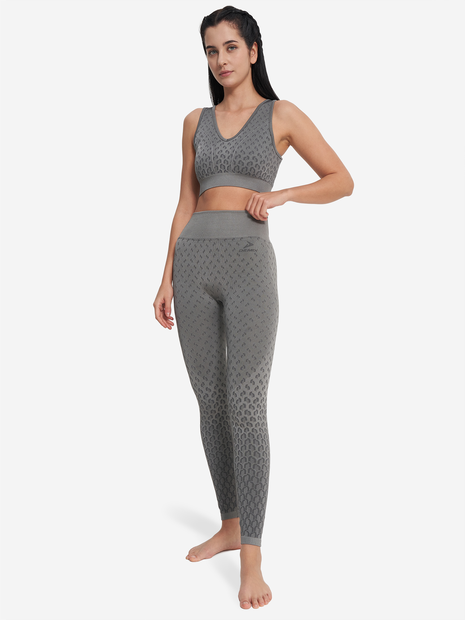 фото Топ бра спортивный demix highflow seamless longline, серый