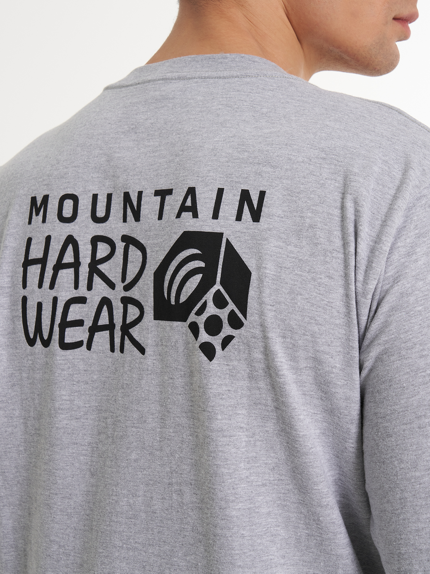 фото Лонгслив мужской mountain hardwear back logo, серый