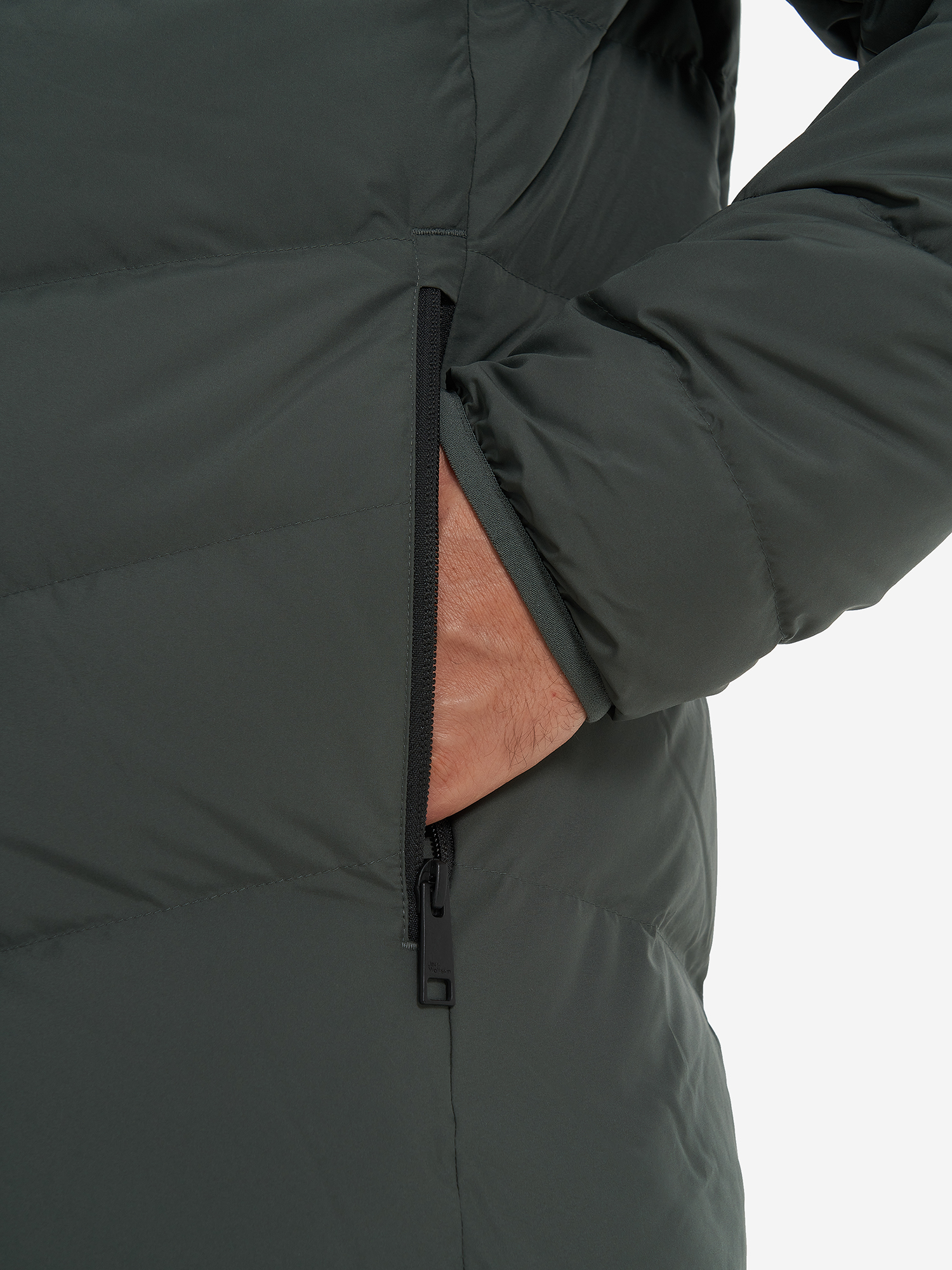 фото Пуховик мужской jack wolfskin colonius, зеленый