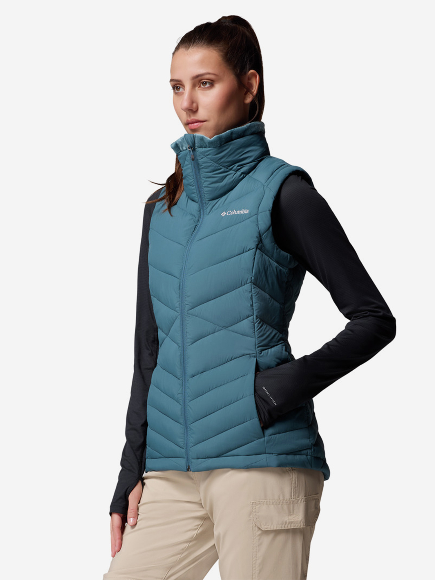 фото Жилет утепленный женский columbia joy peak ii vest, голубой