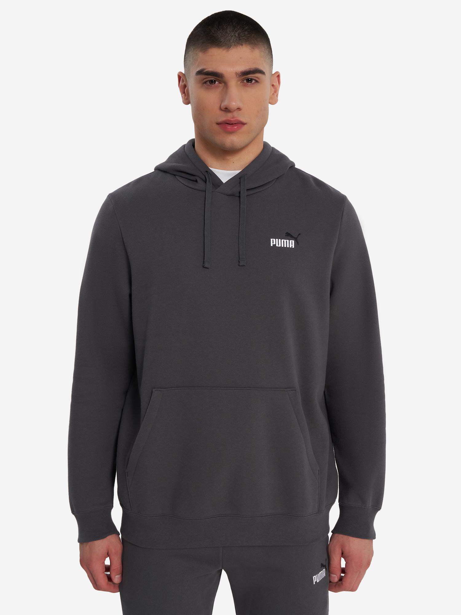 фото Худи мужское puma ess 2 color small no. 1 logo, серый