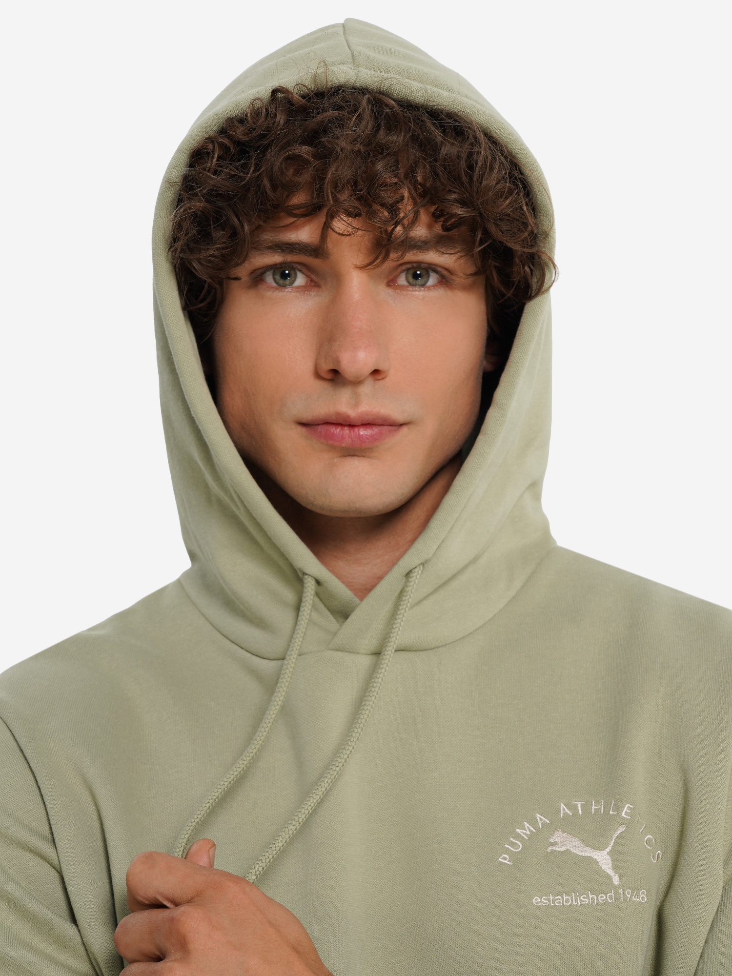 фото Худи мужское puma class graphic, бежевый