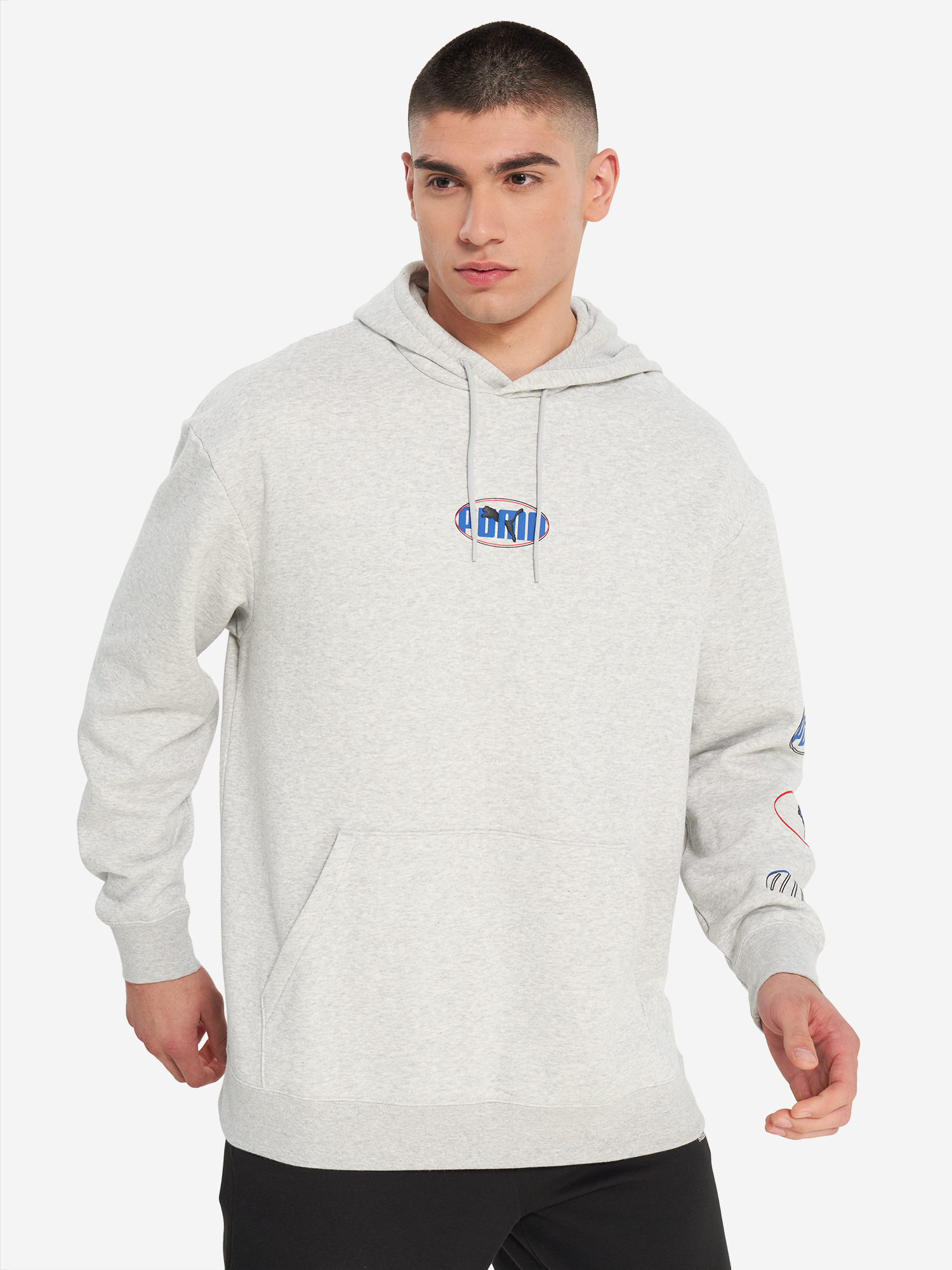 фото Худи мужское puma ess logo lab execution, серый