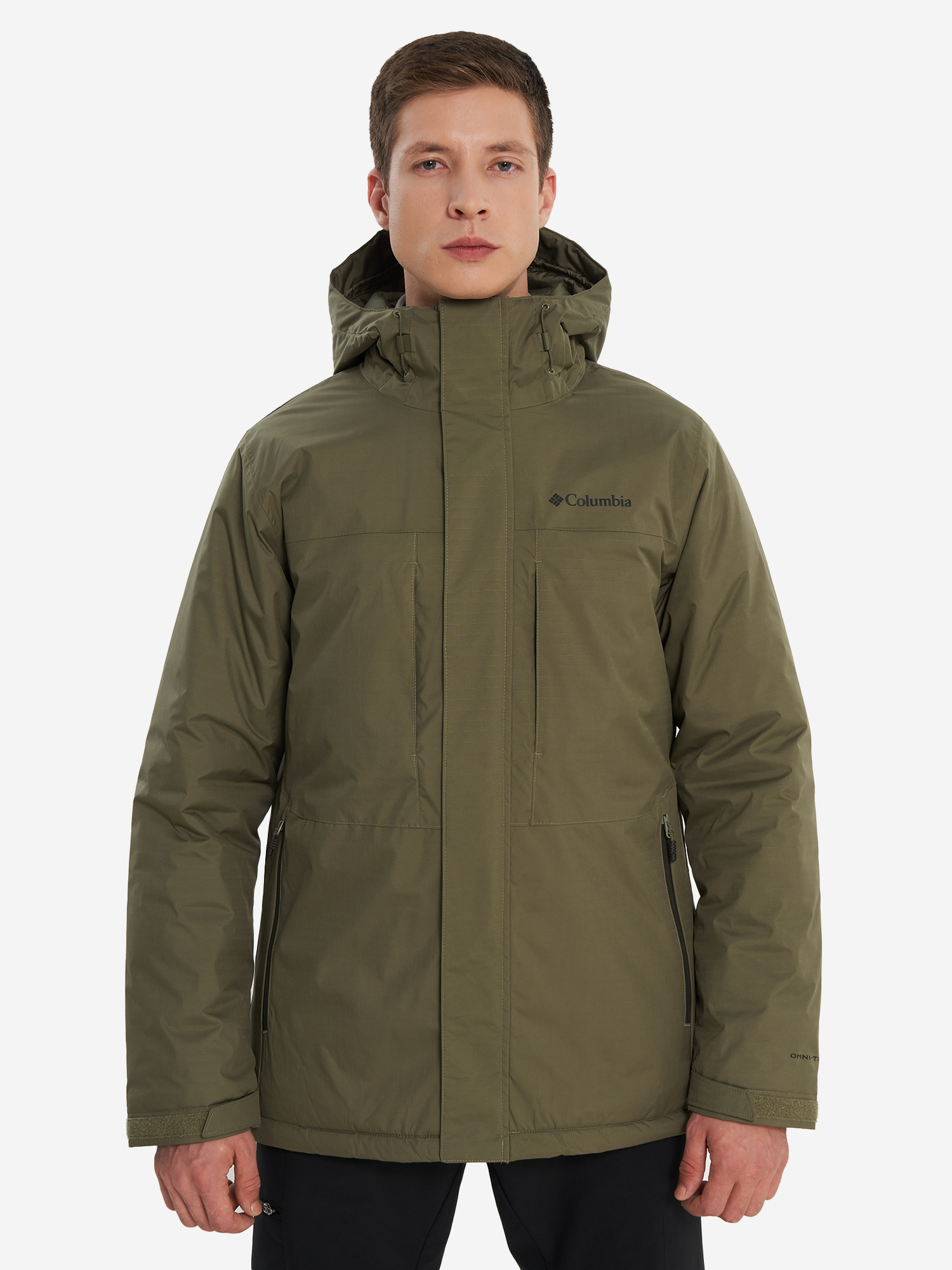 фото Пуховик мужской columbia oak harbor long insulated jacket, зеленый