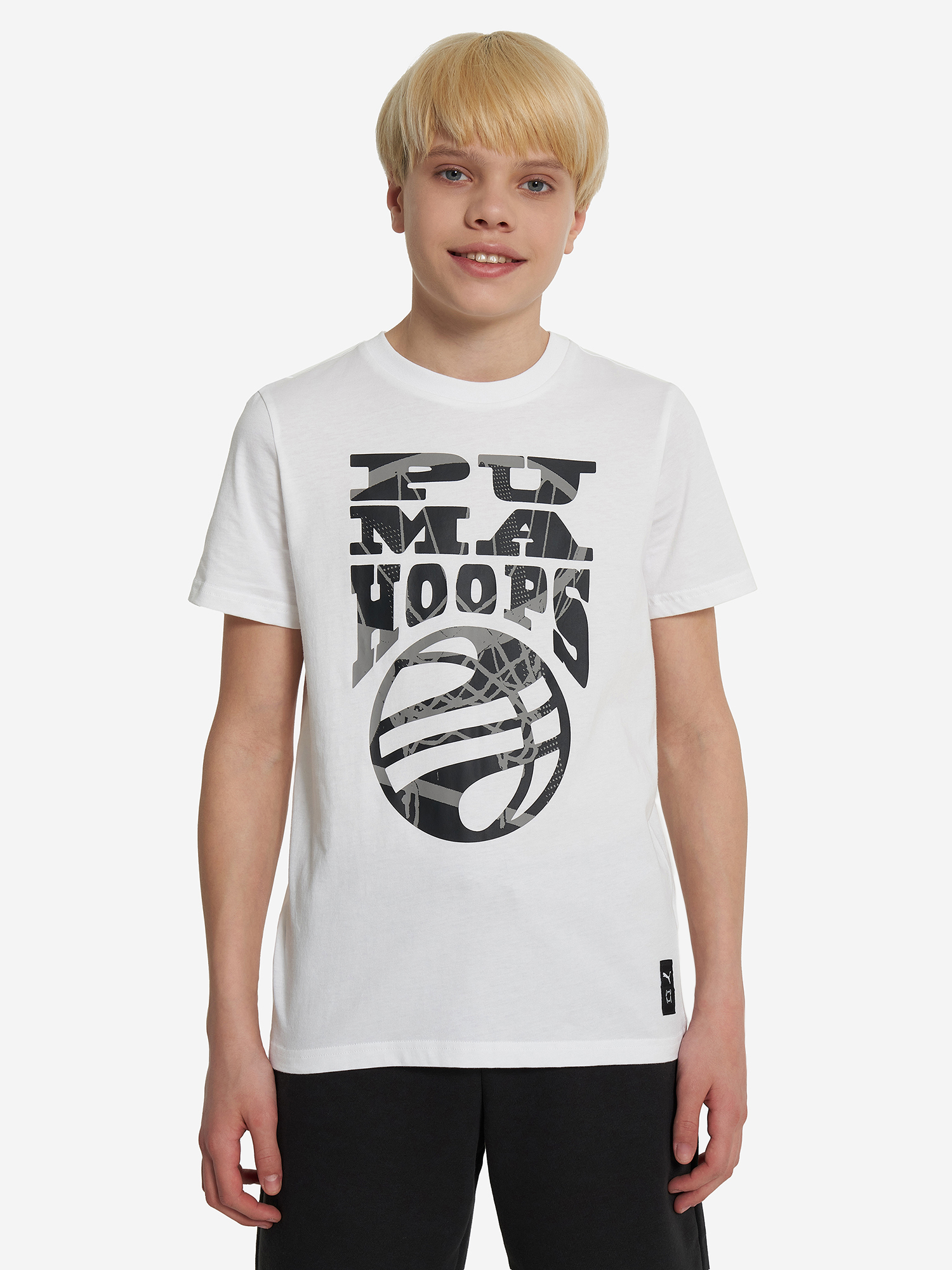фото Футболка для мальчиков puma basketball blueprint, белый