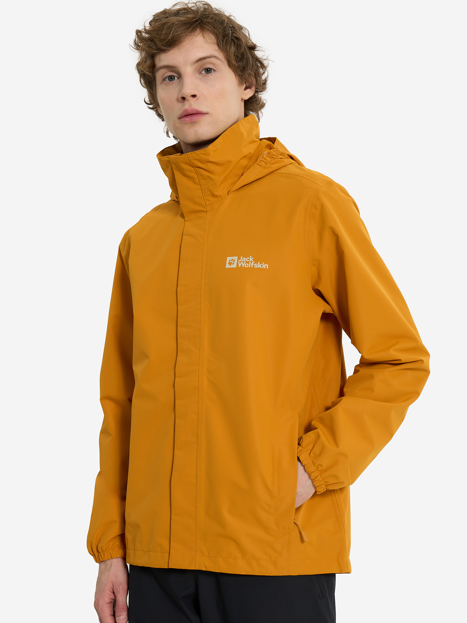 фото Куртка мембранная мужская jack wolfskin stormy point, оранжевый