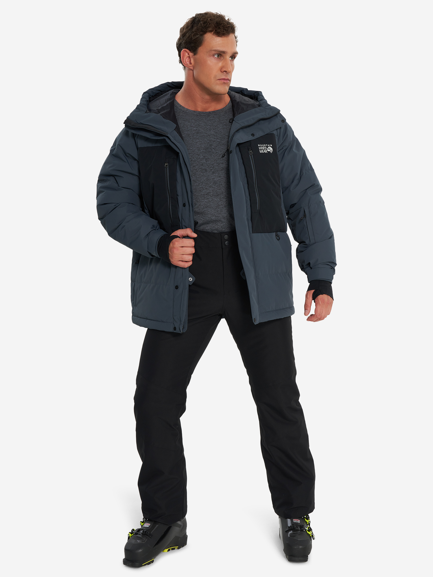фото Пуховик мужской mountain hardwear first tracks, синий