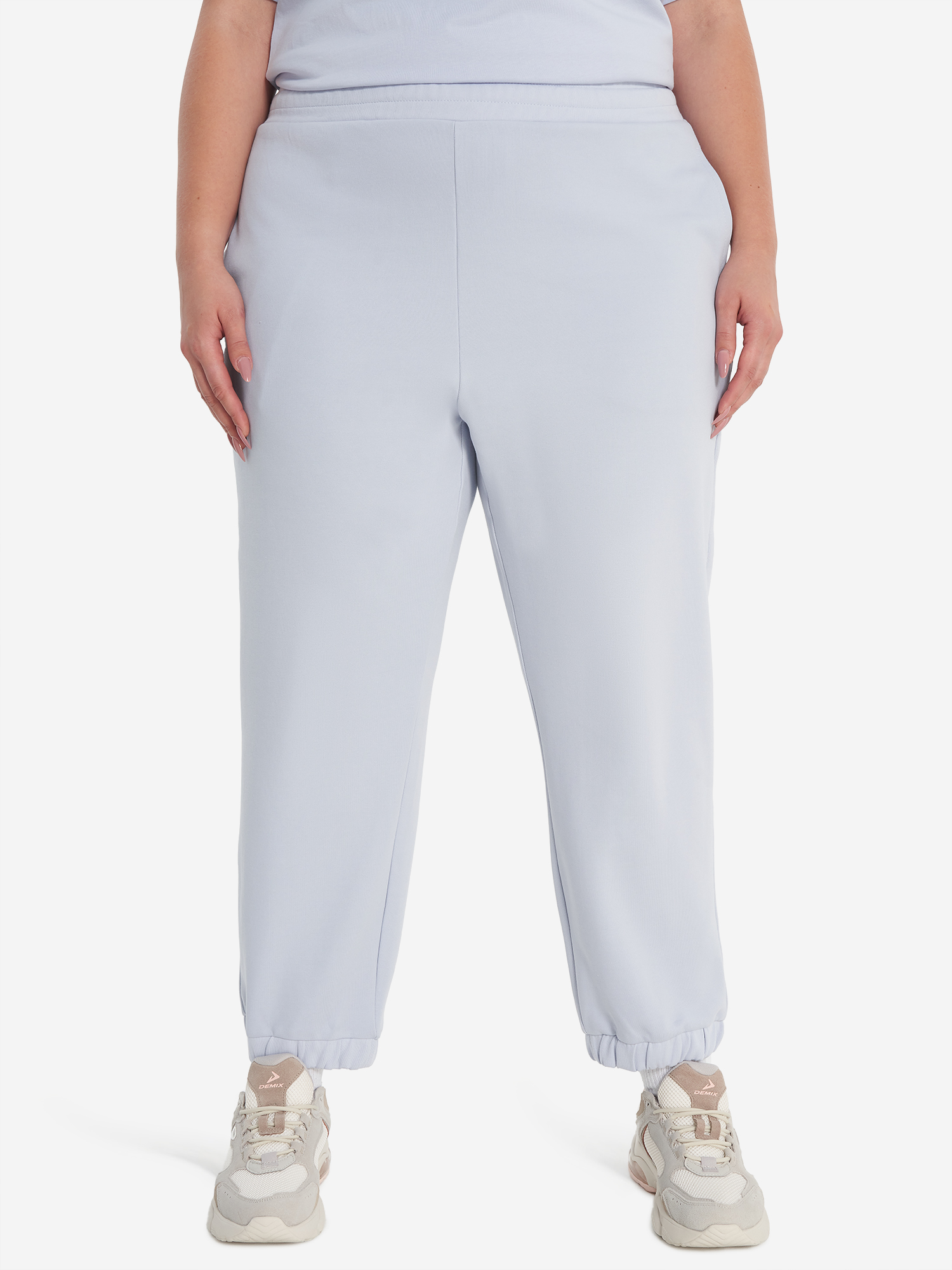 фото Брюки женские оверсайз demix, plus size, фиолетовый