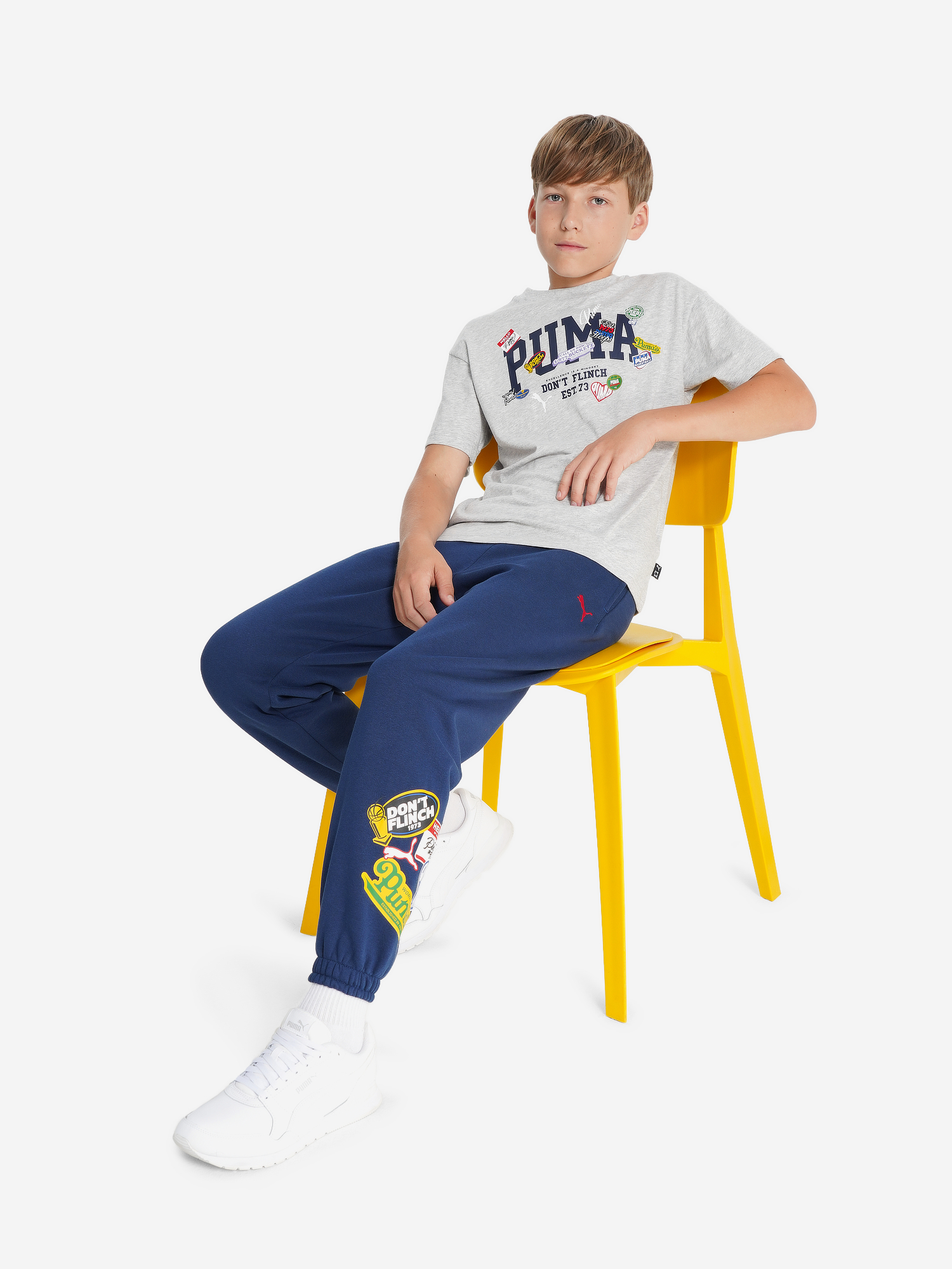 фото Брюки для мальчиков puma basketball hooperhotline, синий