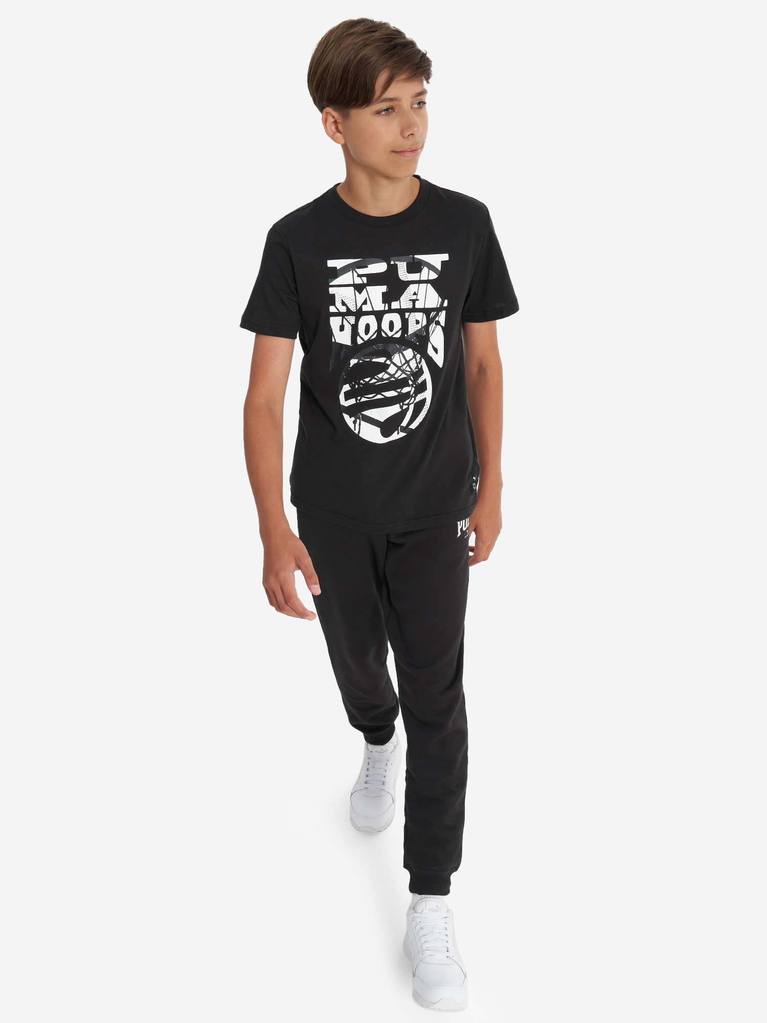 фото Футболка для мальчиков puma basketball blueprint, черный