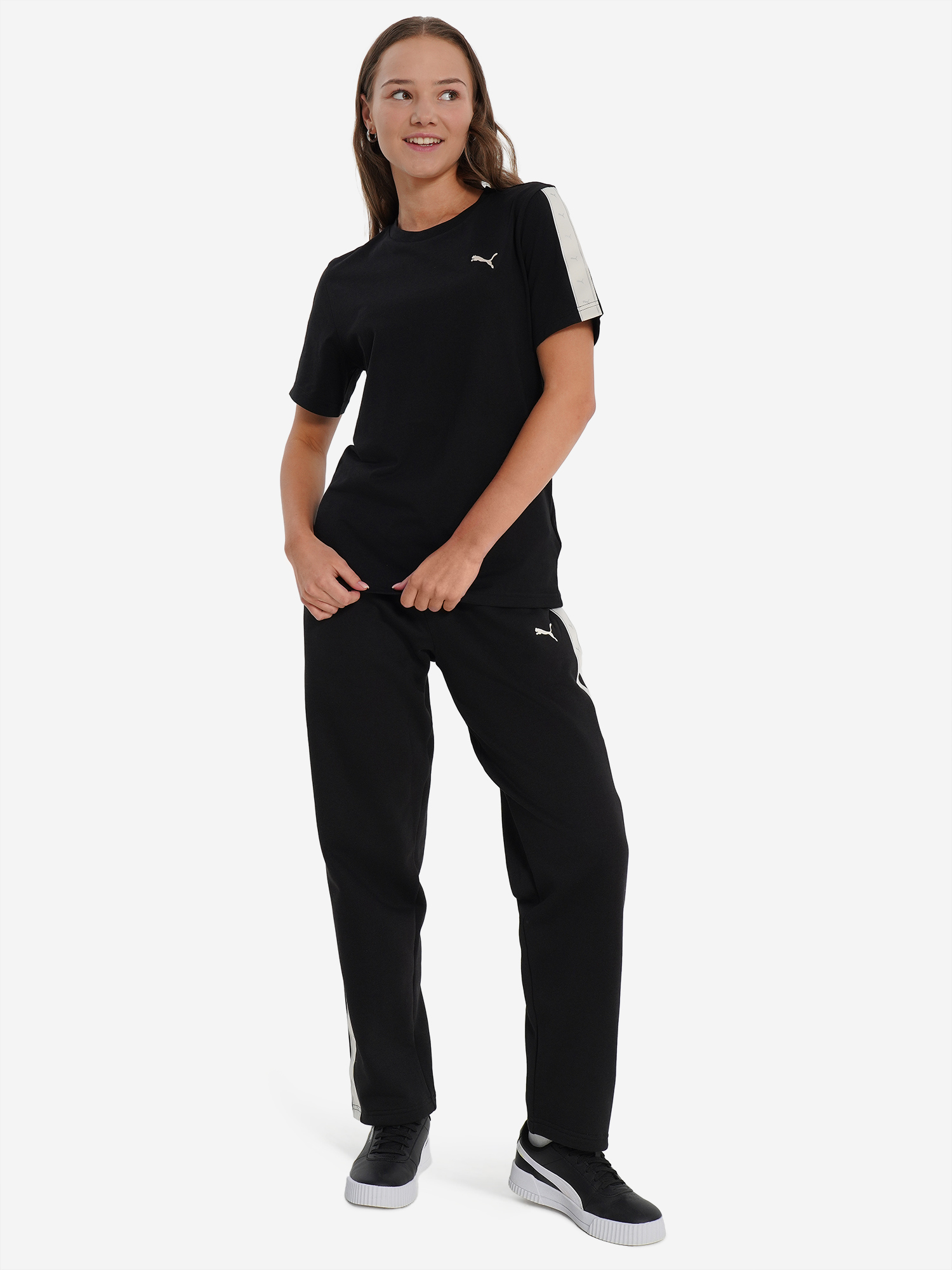 фото Футболка для девочек puma tape, черный