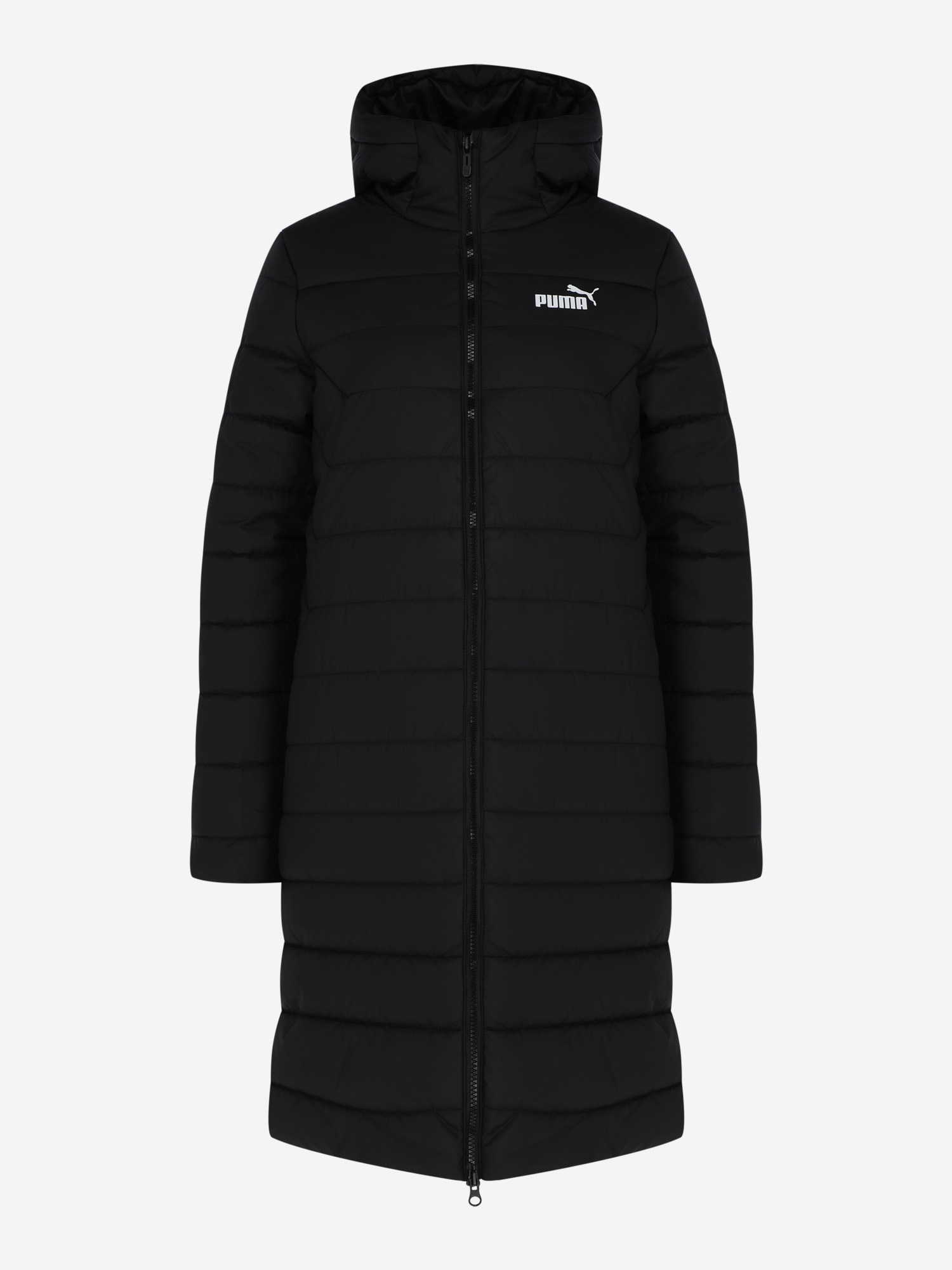 фото Куртка удлиненная женская puma ess hooded padded, черный