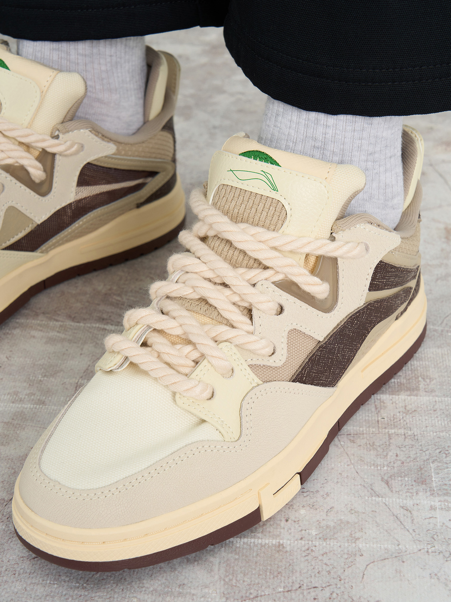 фото Кеды женские li-ning wave pro se, бежевый