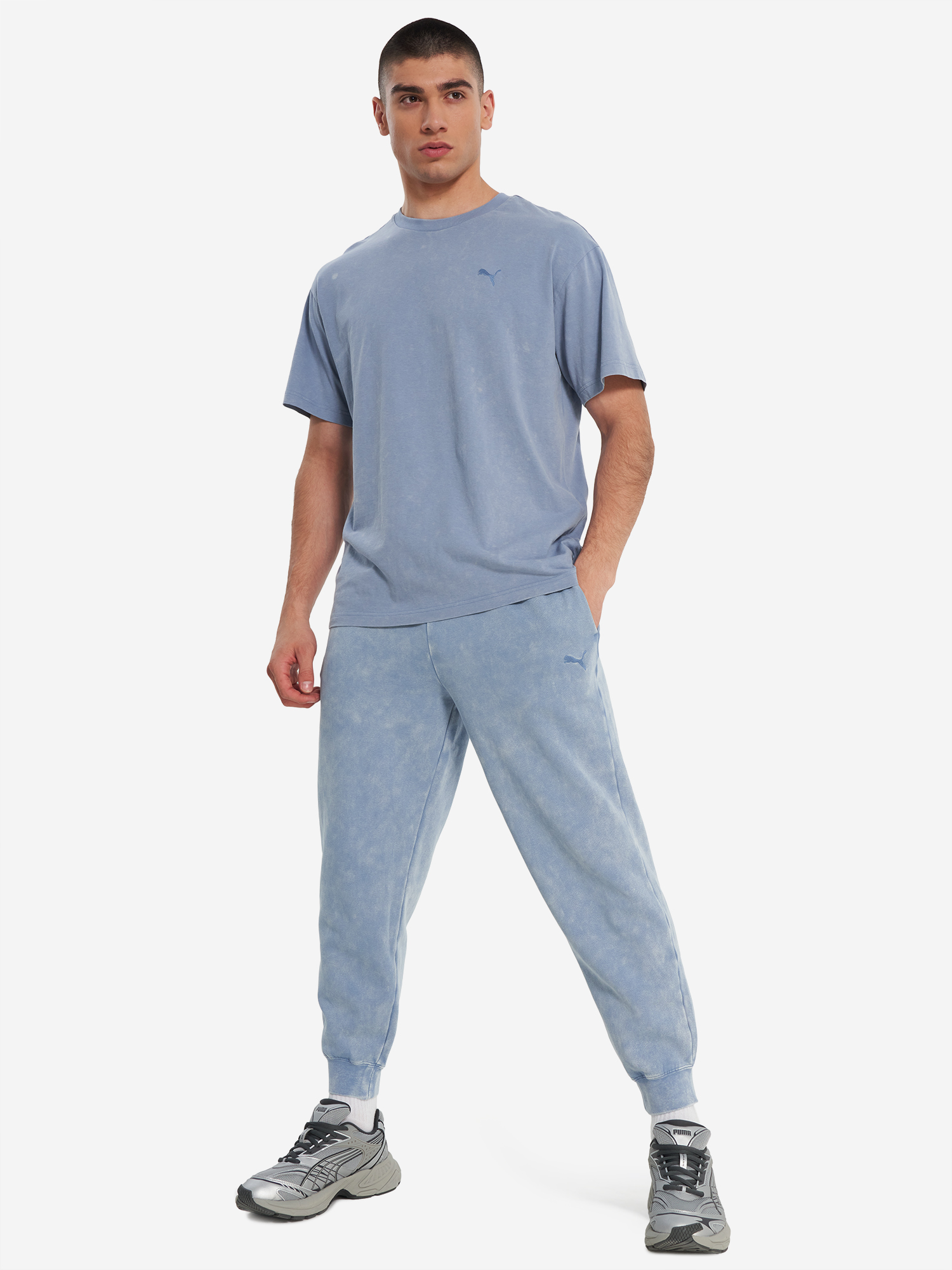 фото Футболка мужская puma ess elevated, голубой