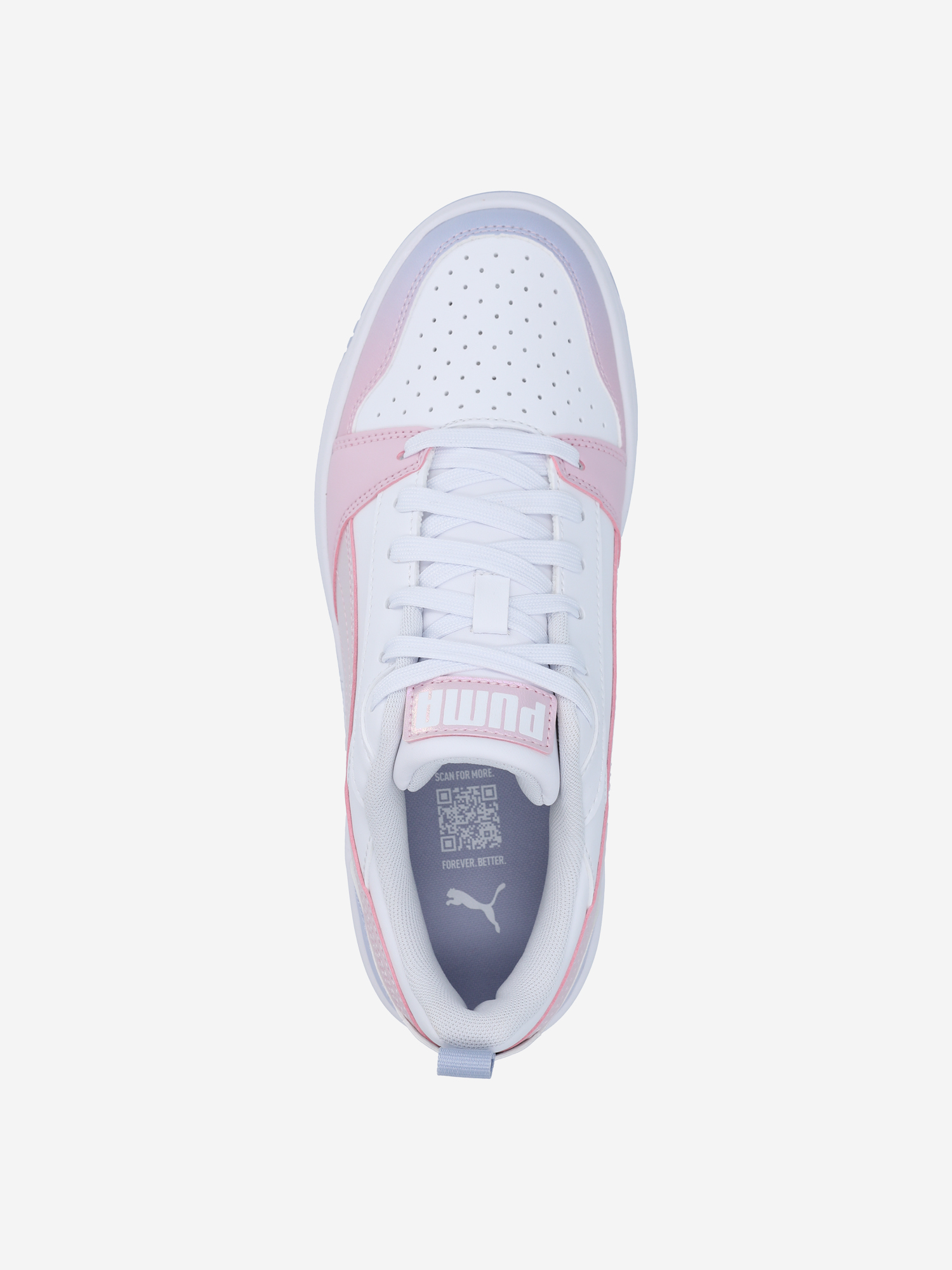 фото Кеды для девочек puma rebound v6 lo blurry dreams jr, голубой