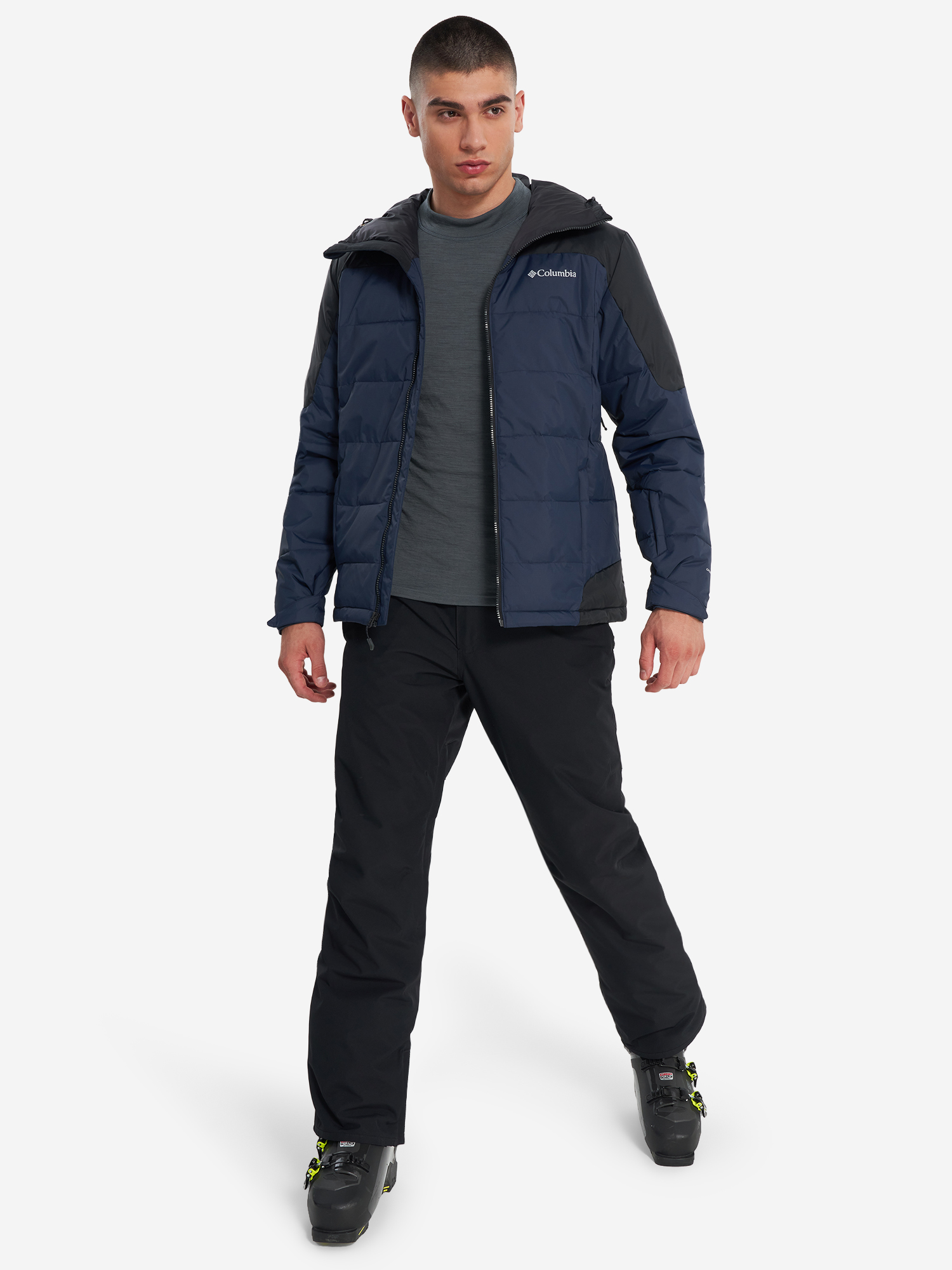 фото Пуховик мужской columbia woolly hollow iii jacket, синий