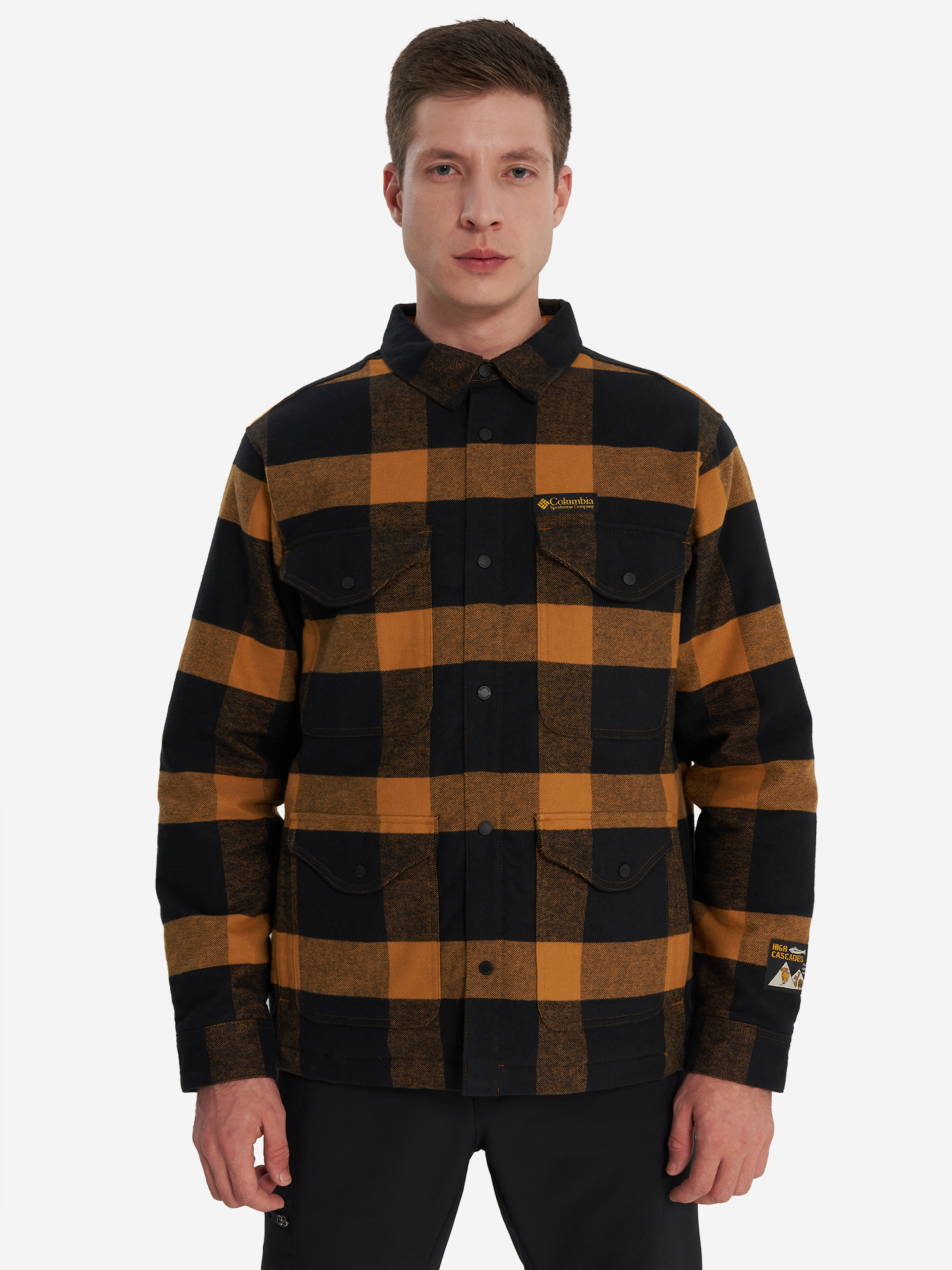 фото Легкая куртка мужская columbia high cascades shirt jacket, желтый