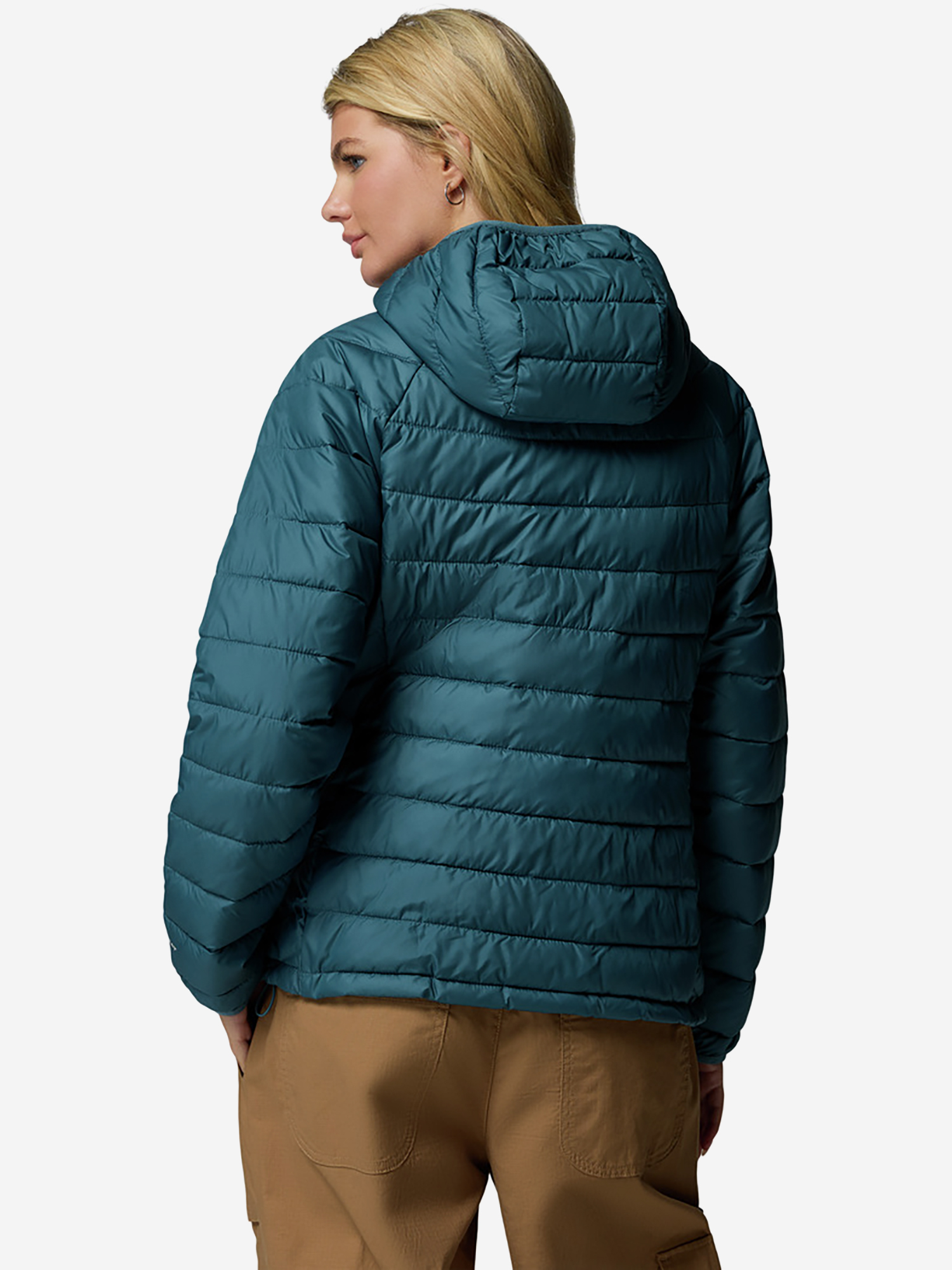 фото Пуховик женский columbia powder lite ii hooded jacket, голубой