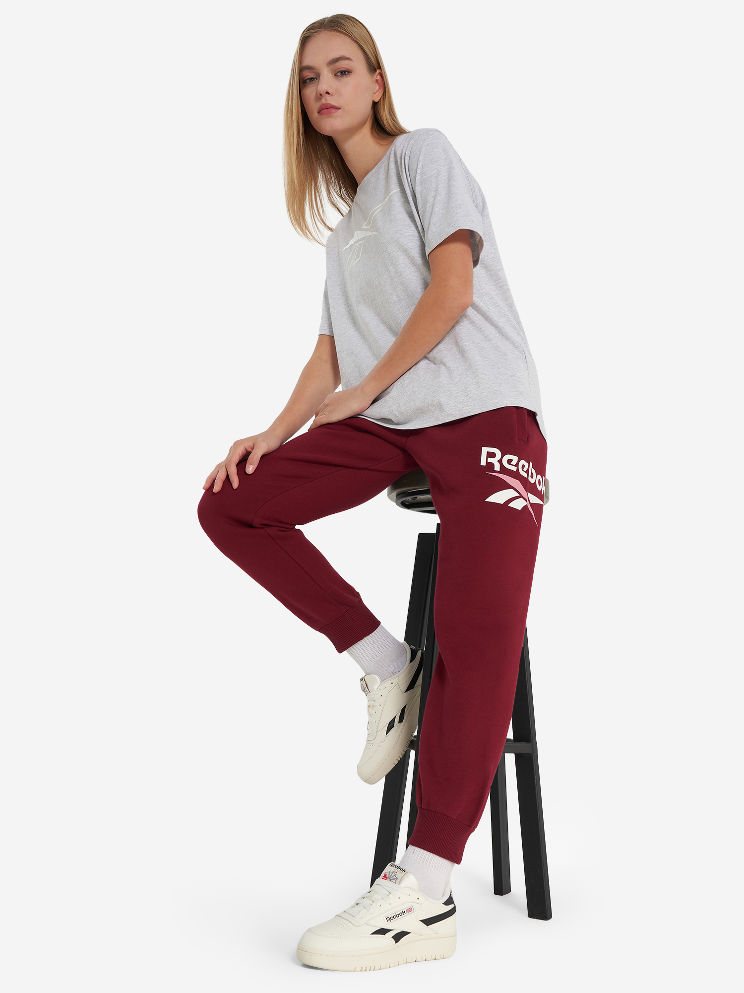 фото Брюки женские reebok stacey 2 col, красный