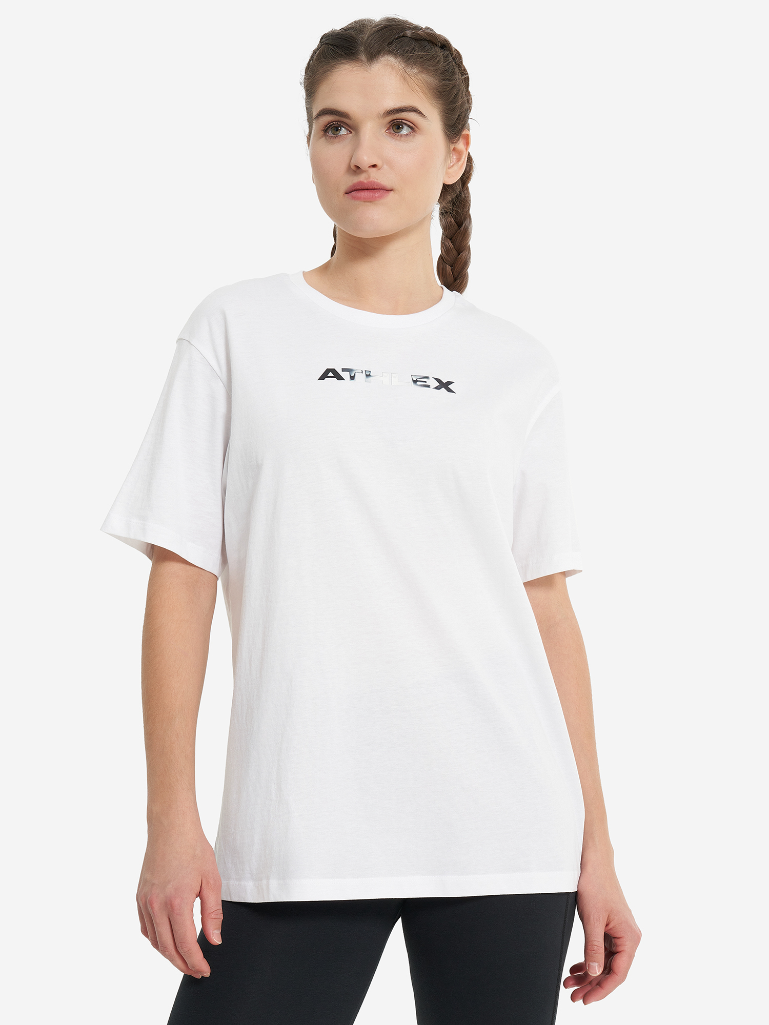 фото Футболка женская оверсайз athlex, белый