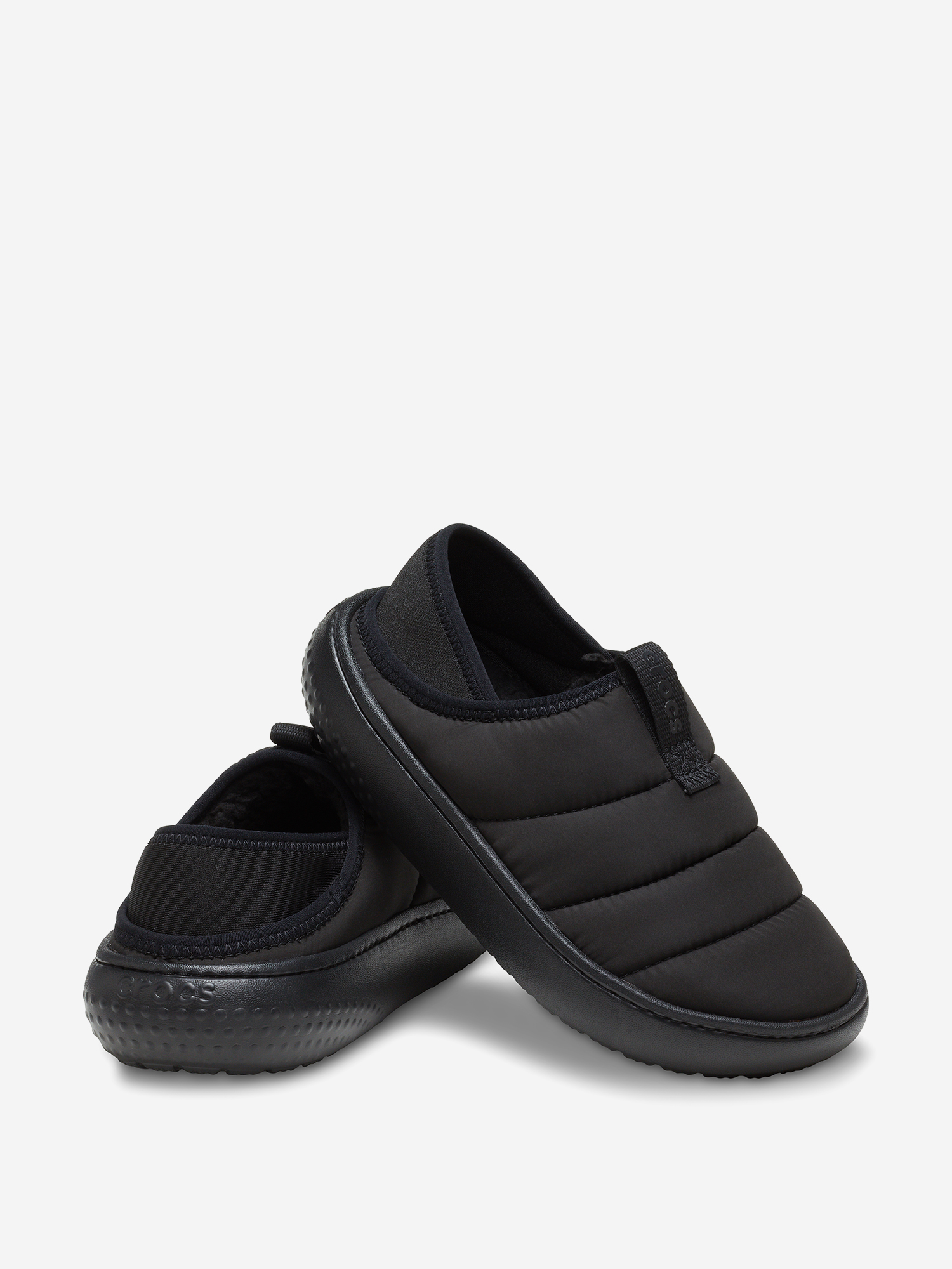 фото Полуботинки утепленные детские crocs classic puff moc k, черный