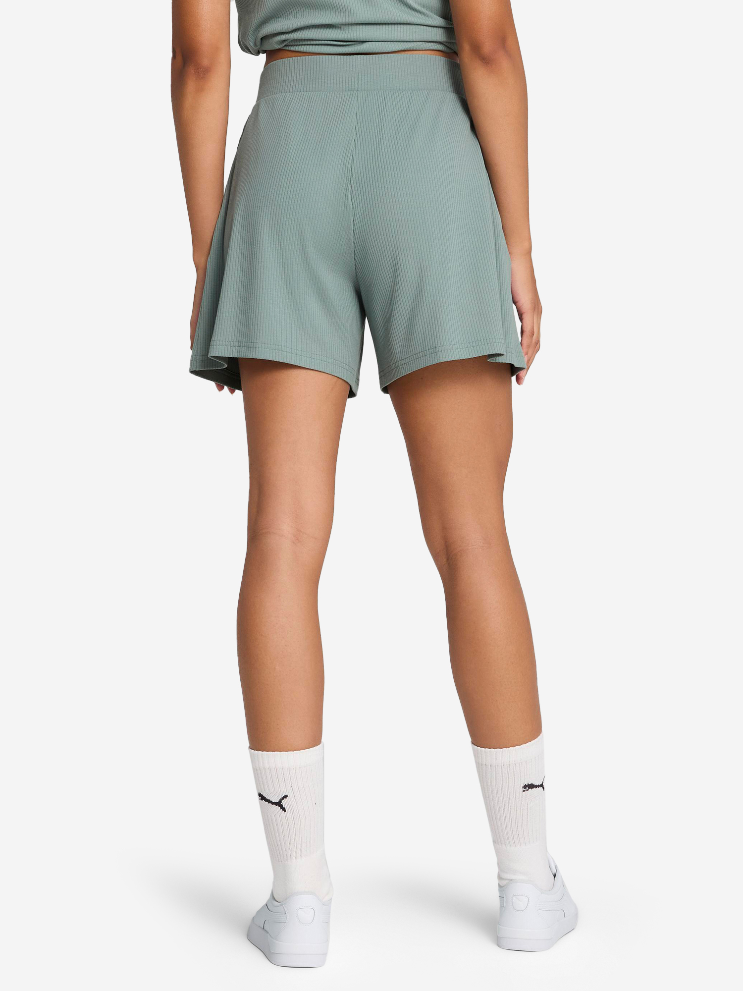 фото Шорты женские puma ess elevated, зеленый